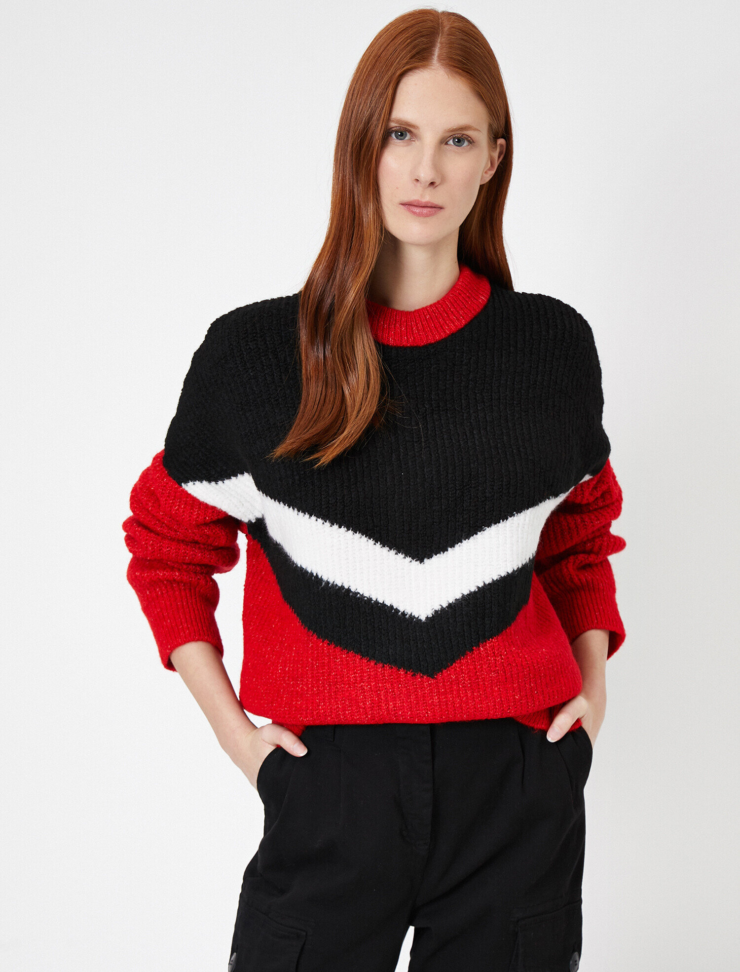   Çizgili Triko Kazak