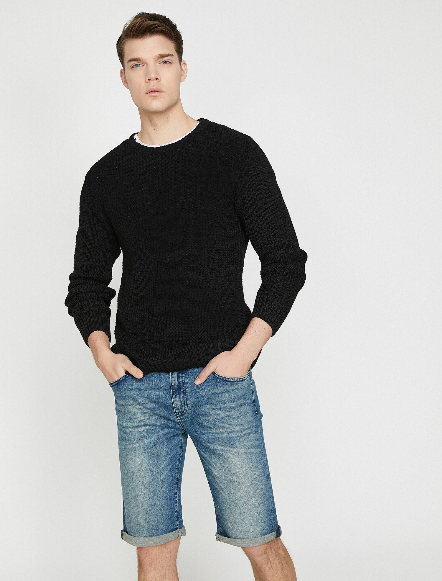   Bisiklet Yaka Triko Kazak