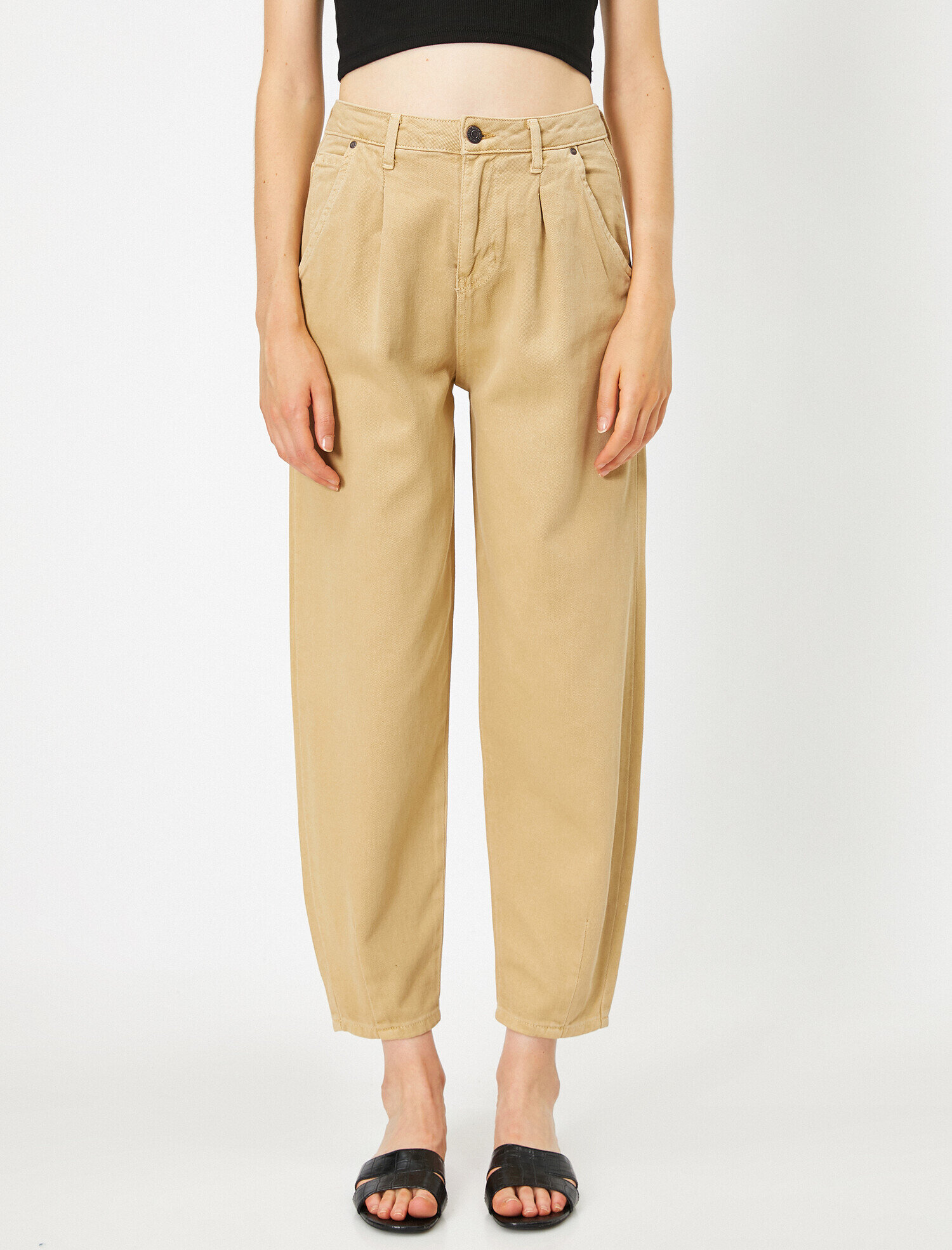   Yüksek Bel Pileli Pantolon