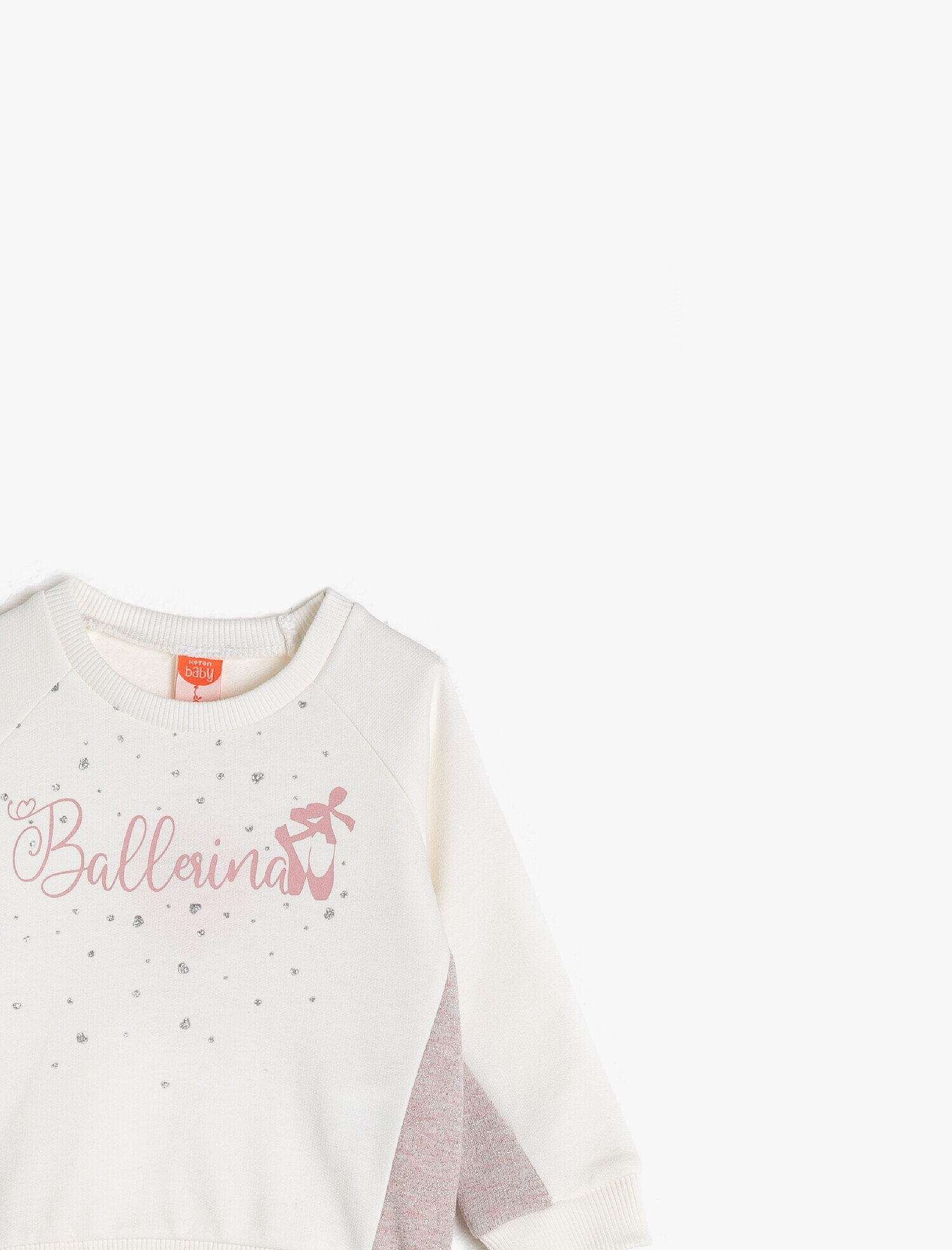 Kız Bebek Pamuklu Baskılı Bisiklet Yaka Sweatshirt