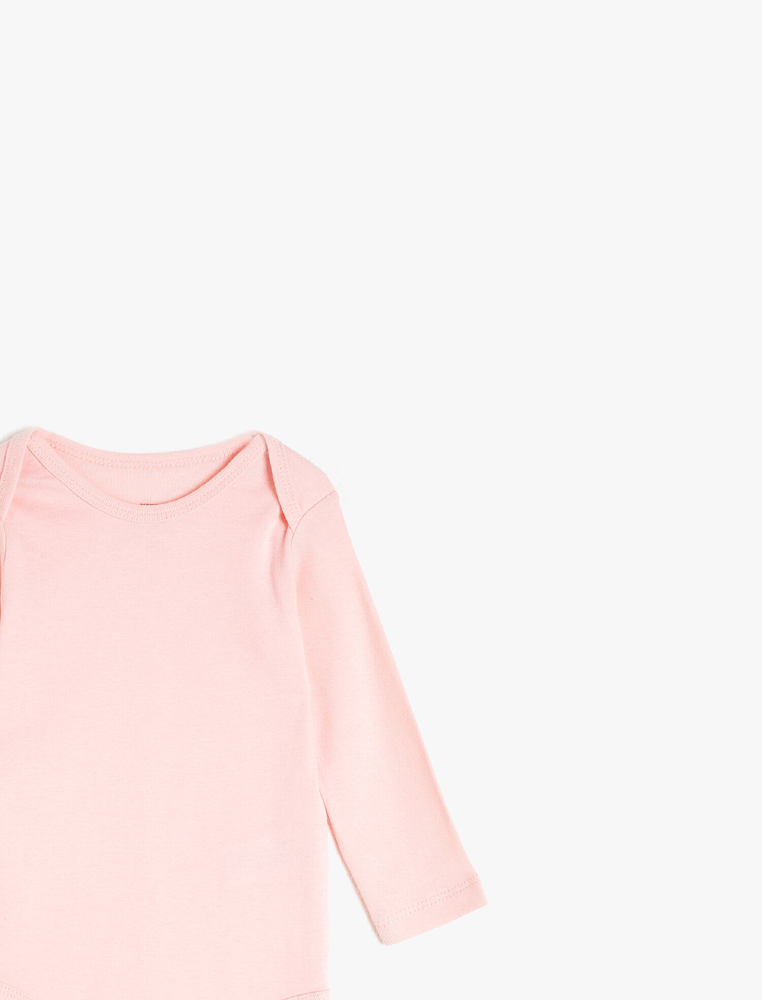  Kız Bebek Basic Pamuklu Uzun Kollu Bisiklet Yaka Çıtçıtlı Body