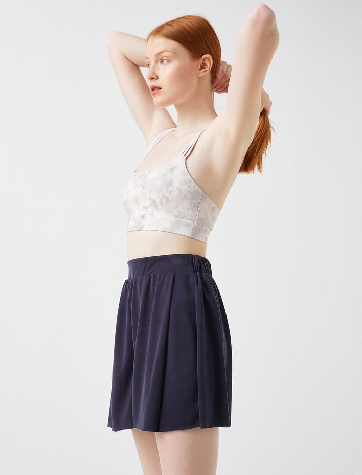  Spor Şort Etek Beli Lastikli