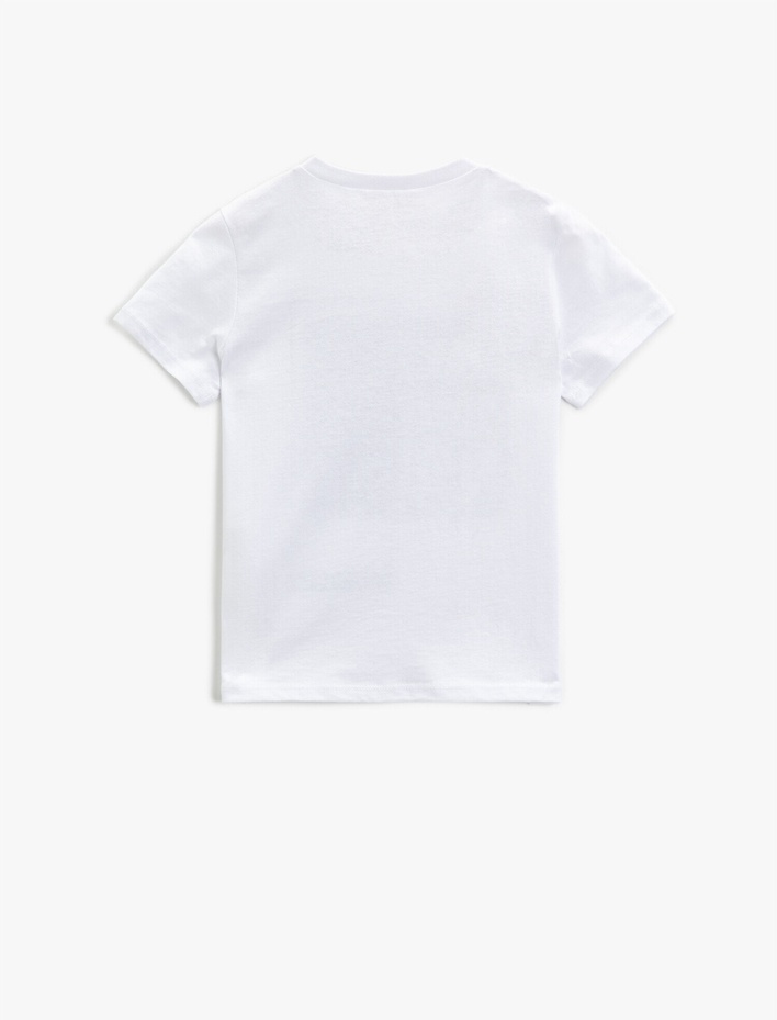 Erkek Çocuk Yazılı Tişört Pamuklu Kısa Kollu Bisiklet Yaka