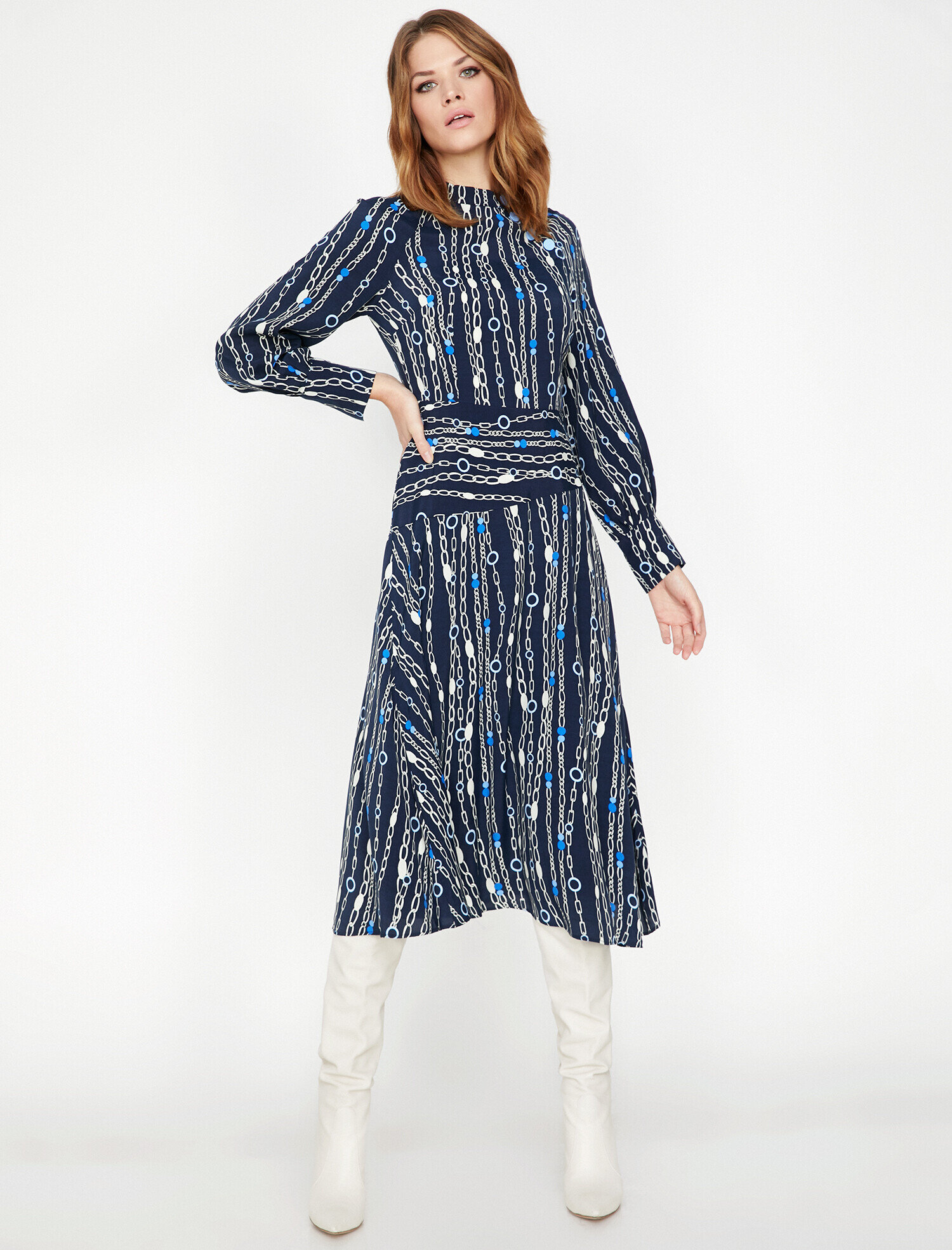   Zincir Desenli Elbise