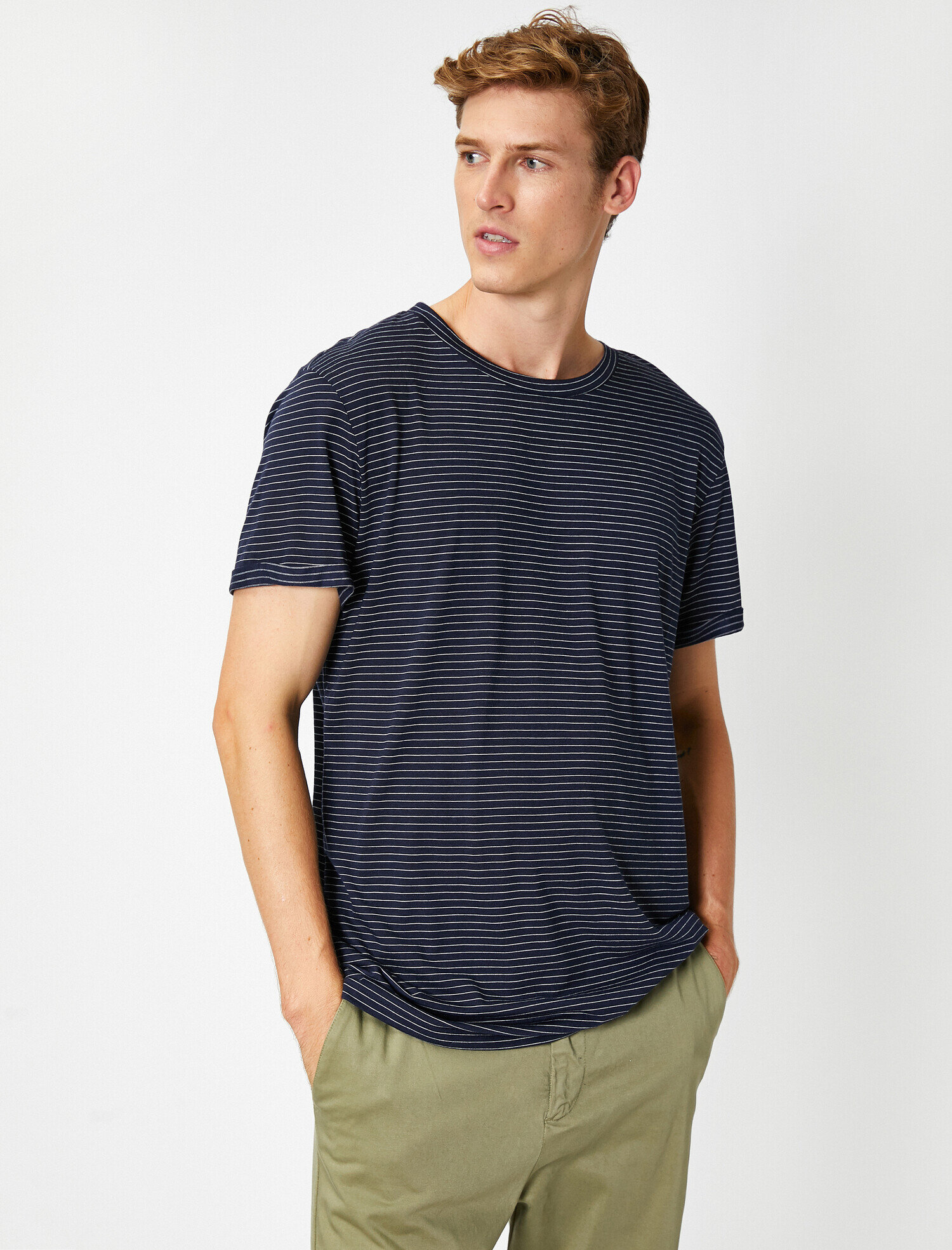 Çizgili Kısa Kollu Basic Tişört