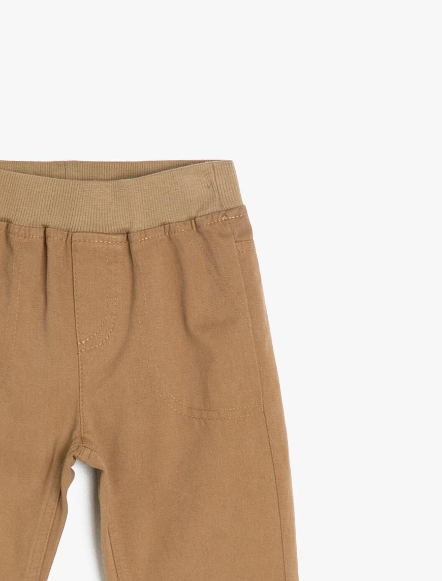  Erkek Çocuk Basic Pantolon Normal Bel Cepli