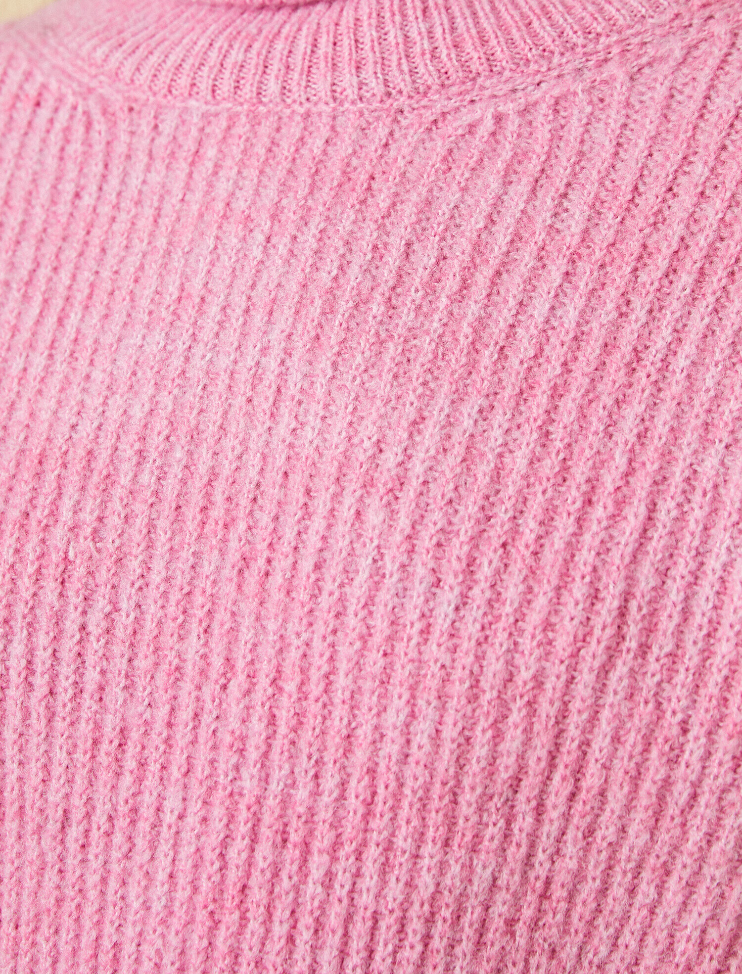   Crop Balıkçı Yaka Fitilli Triko Kazak