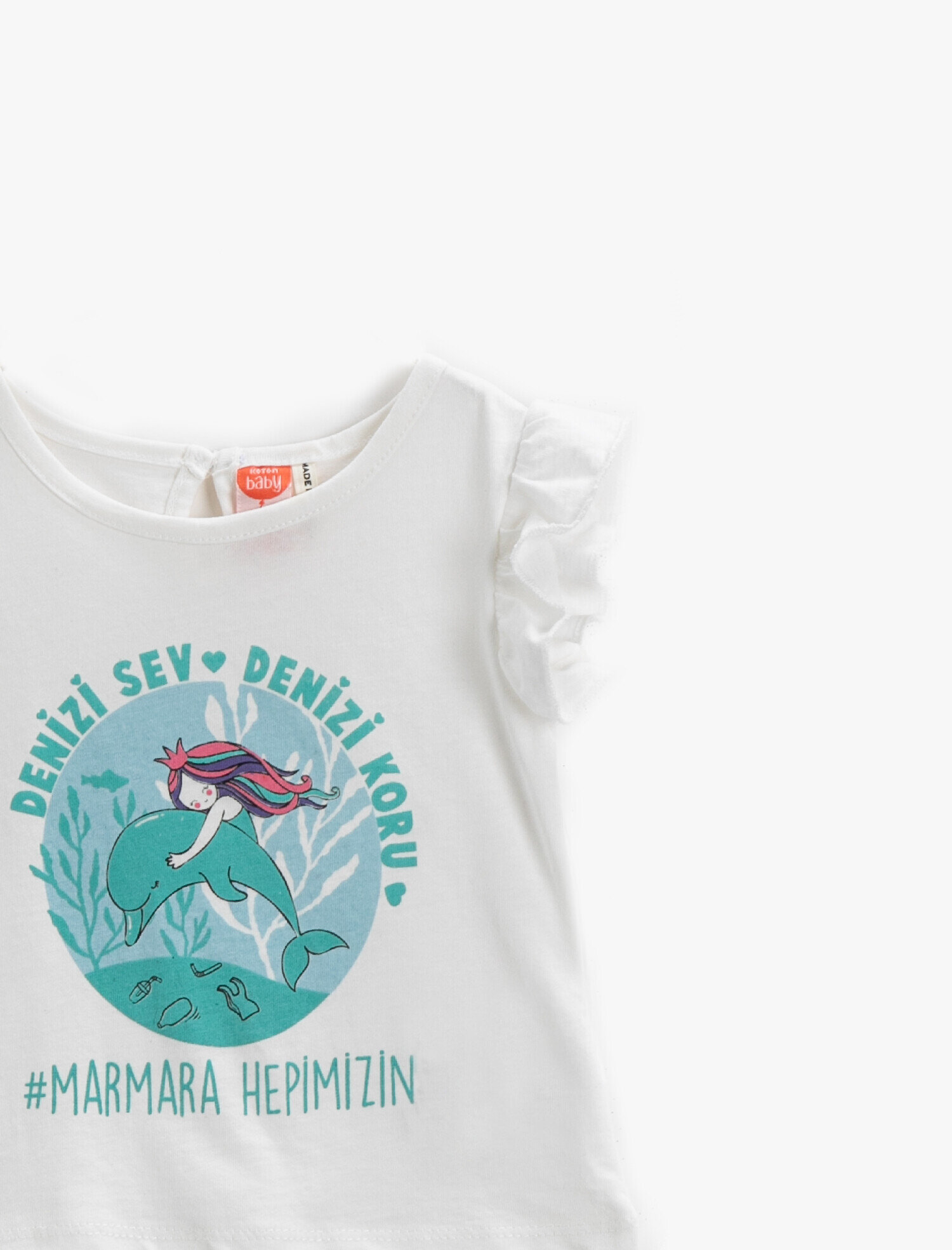  Kız Bebek Marmara Temalı Baskılı Tişört Pamuklu