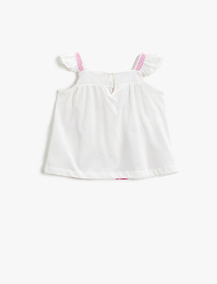 Kız Bebek Hayvan Baskılı Atlet Pamuklu