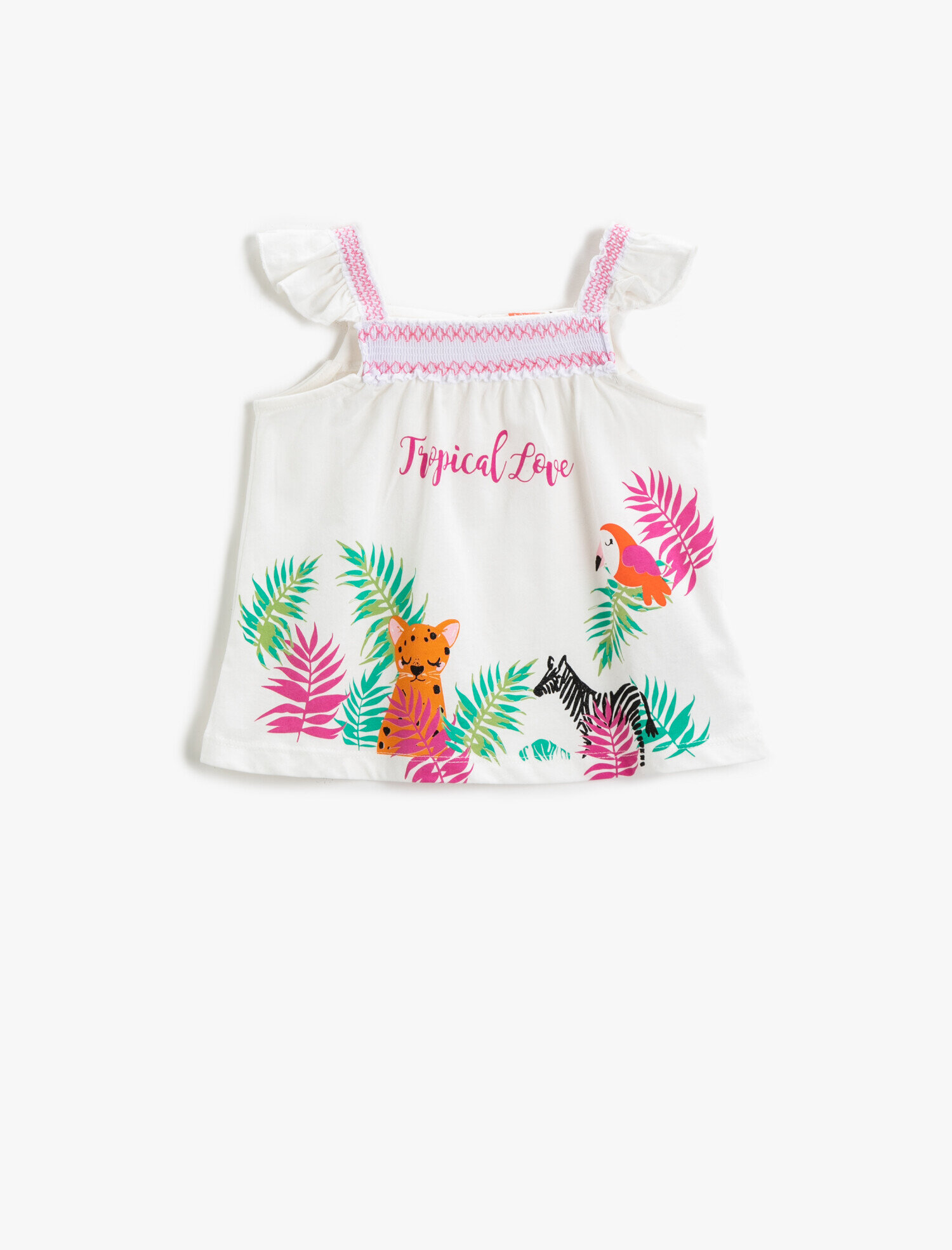  Kız Bebek Hayvan Baskılı Atlet Pamuklu