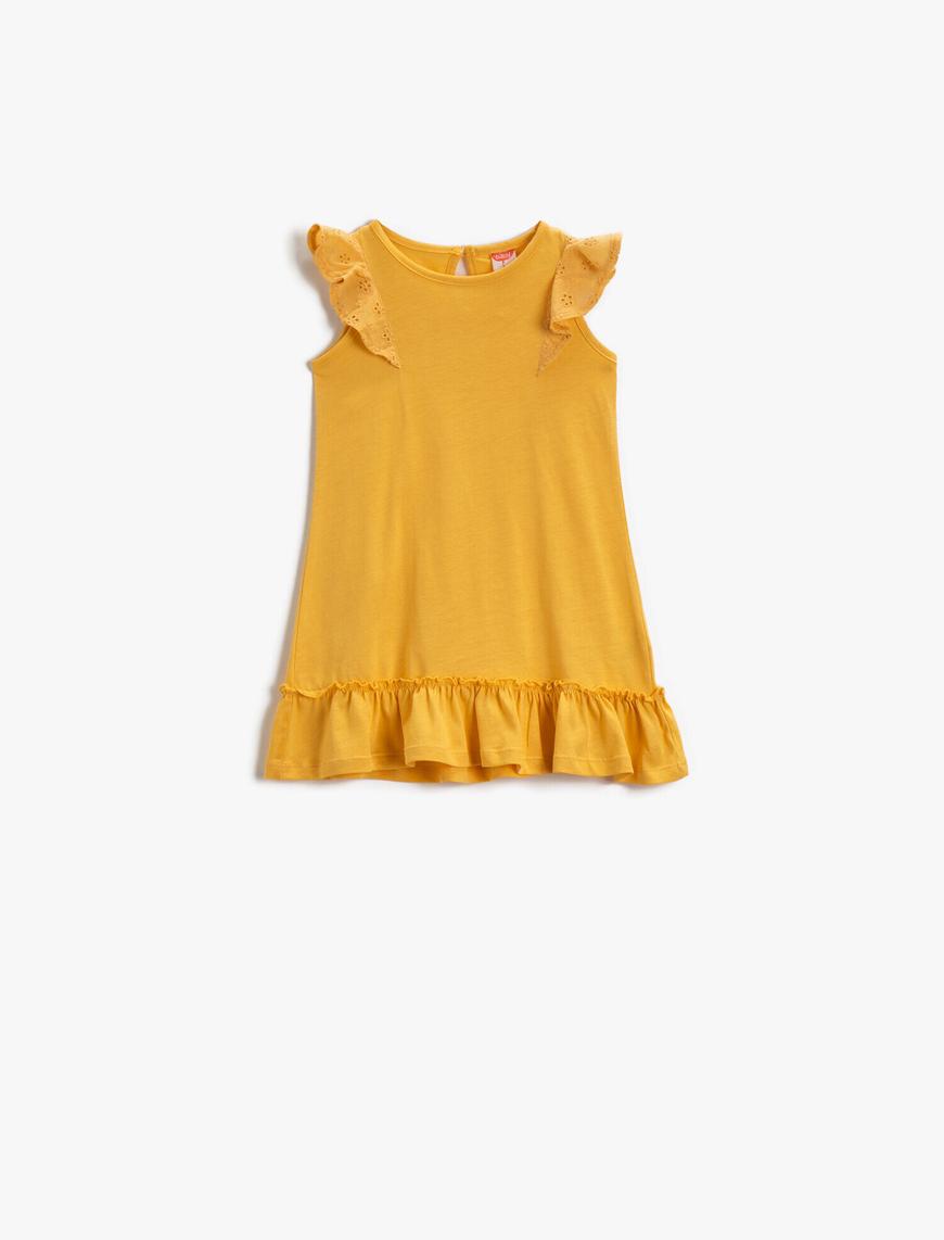  Kız Bebek Fırfırlı Elbise Pamuklu