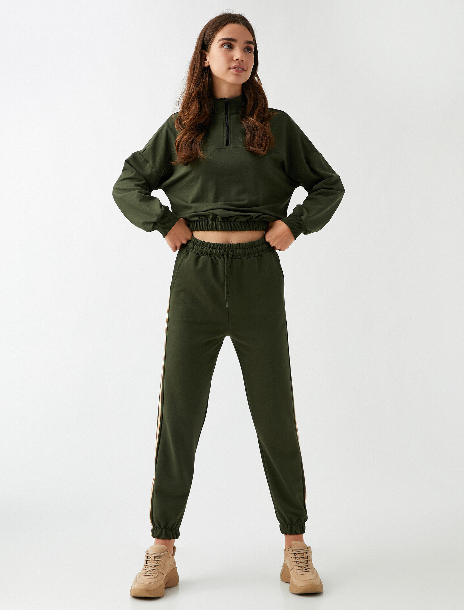   Beli Bağlamalı Eşofman Altı Pamuklu