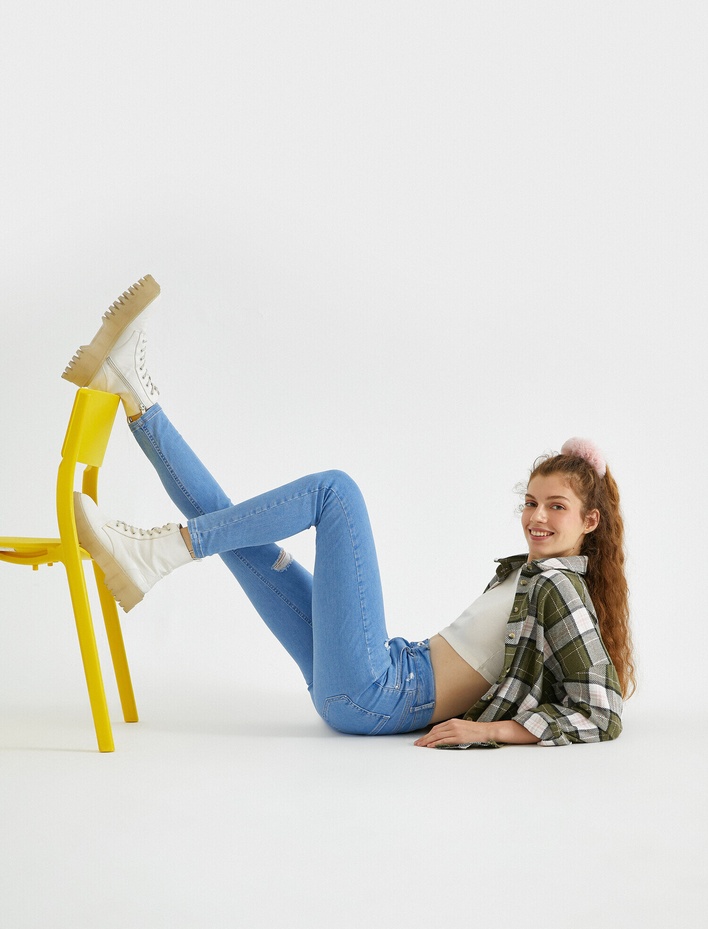  Yüksek Bel Dar Kesim Skinny Kot Pantolon - Carmen Jean