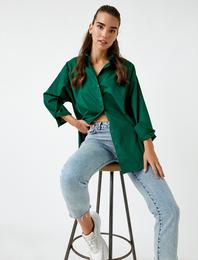 Oversize Pamuklu Gömlek Uzun Basic