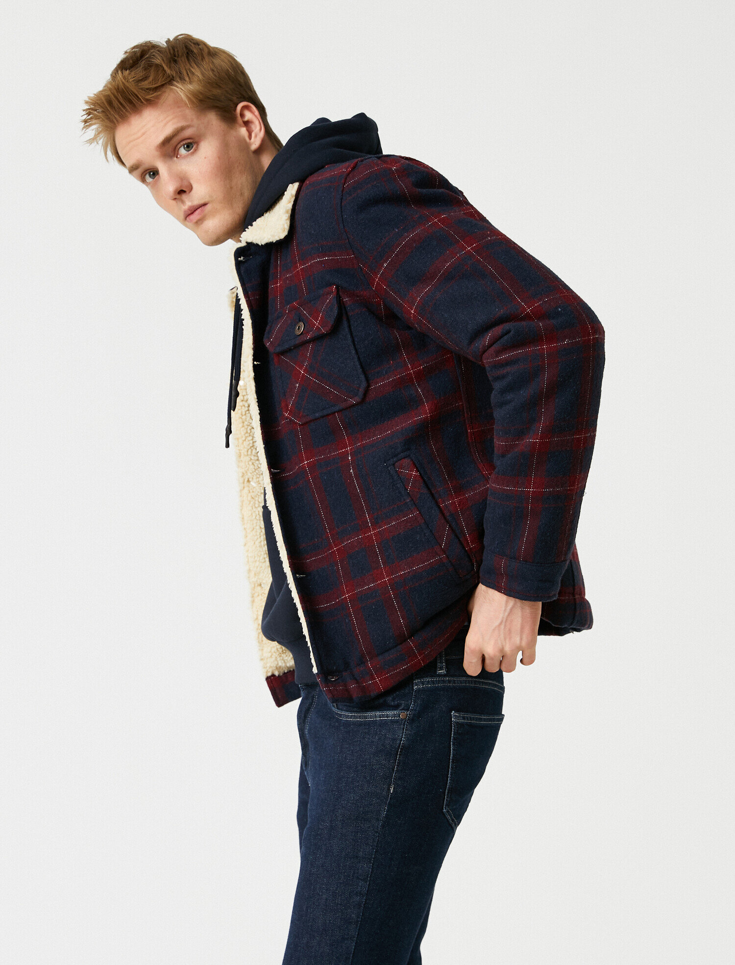   Suni Kürklü Ekose Mont