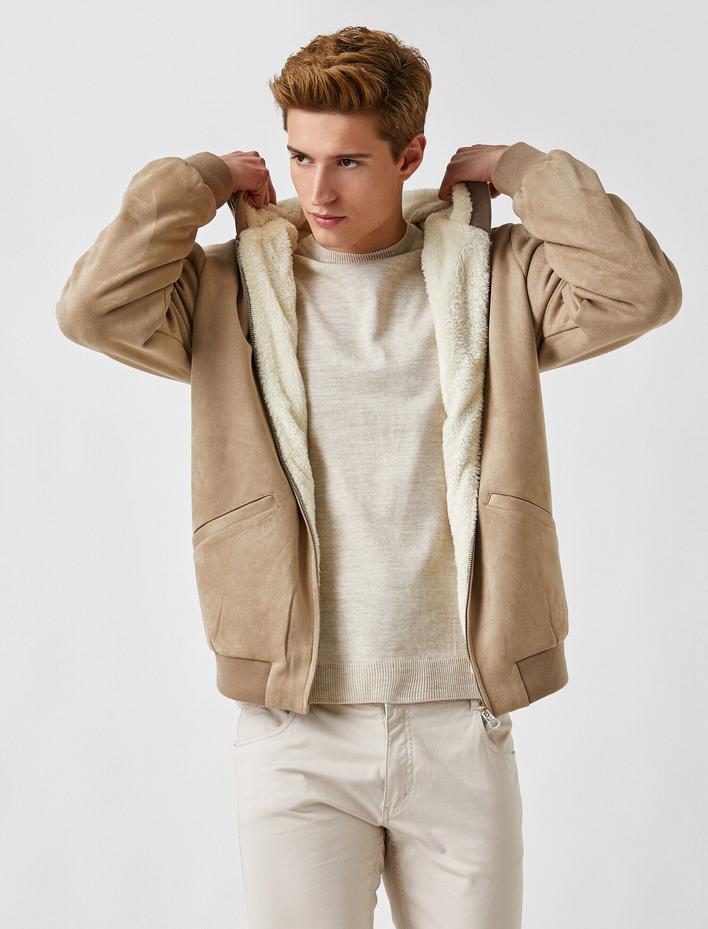  Kapüşonlu Şerpalı Mont