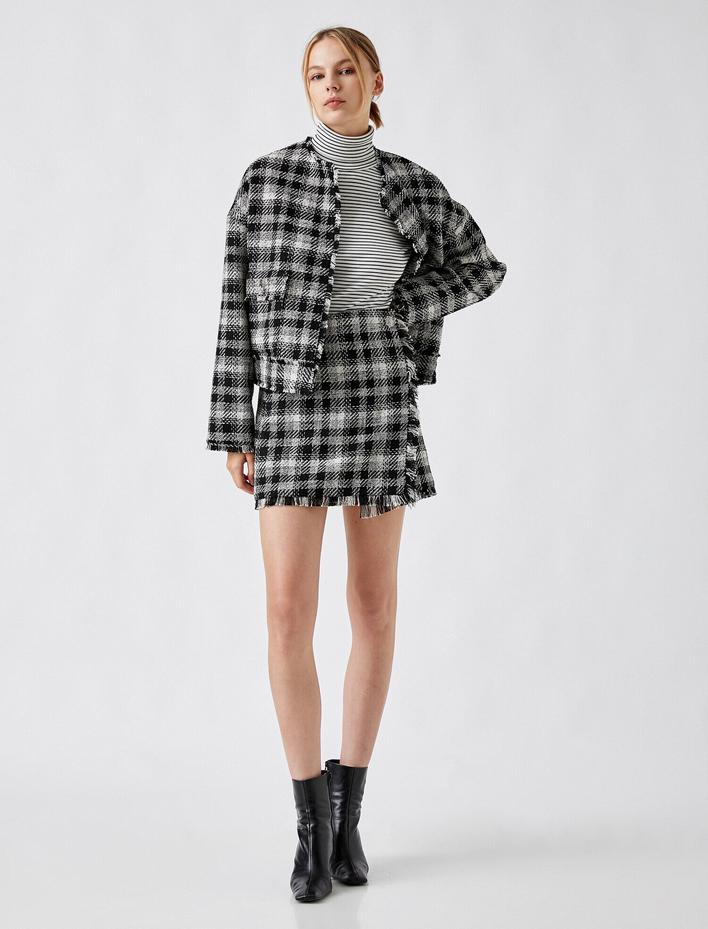  Ekoseli Mini Tüvit Etek