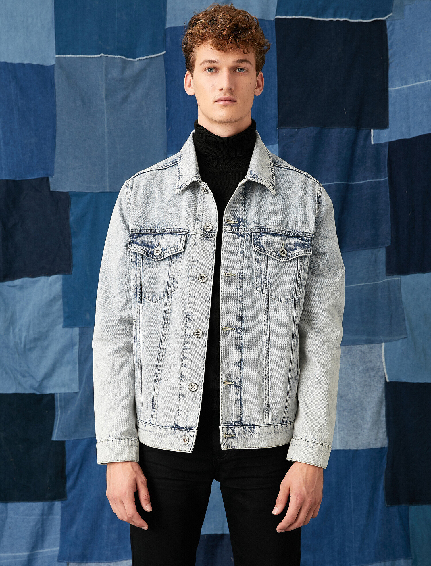   Ağartılmış Kot Ceket Pamuklu