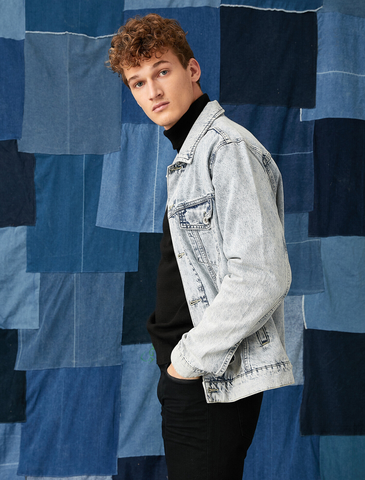   Ağartılmış Kot Ceket Pamuklu