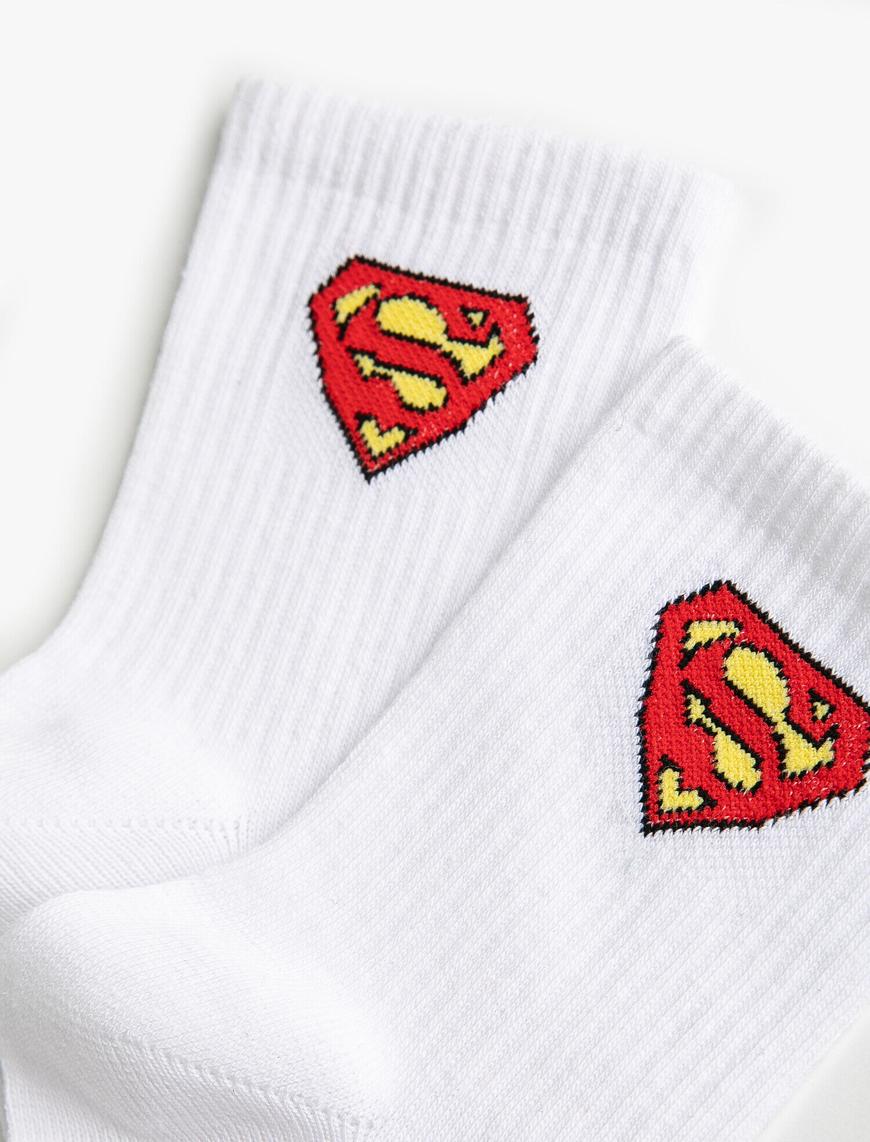  Erkek Superman Lisanslı Baskılı Çorap