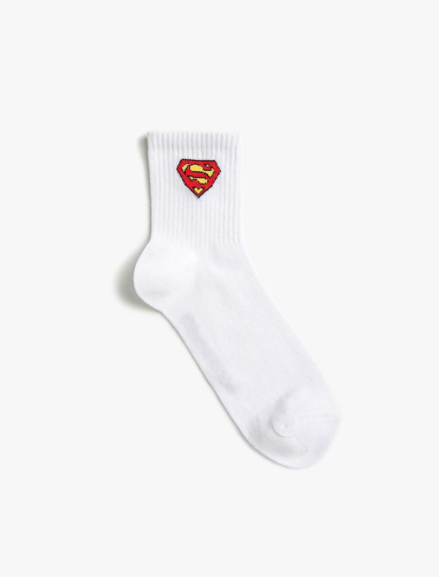  Erkek Superman Lisanslı Baskılı Çorap