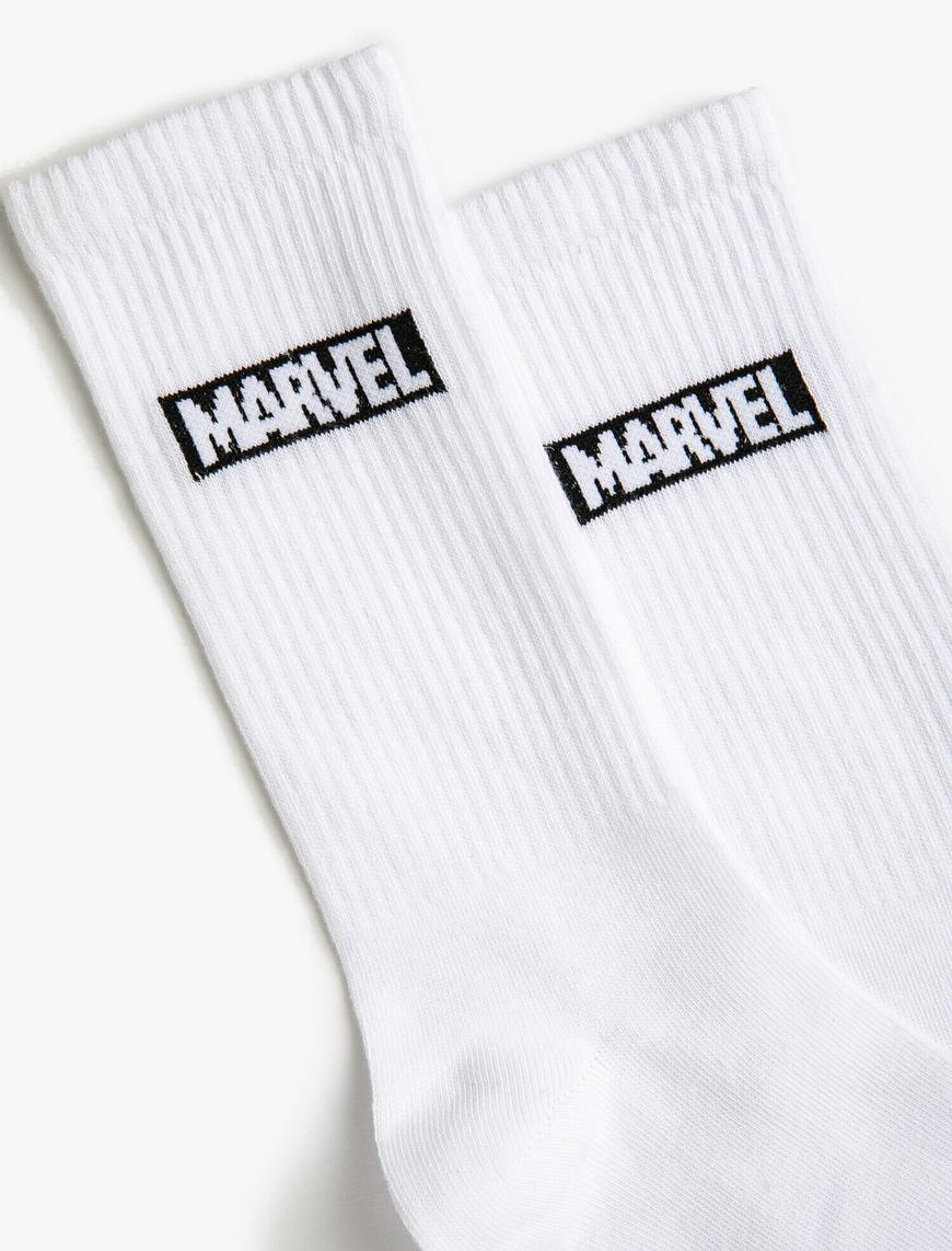  Erkek Marvel Lisanslı Baskılı Çorap