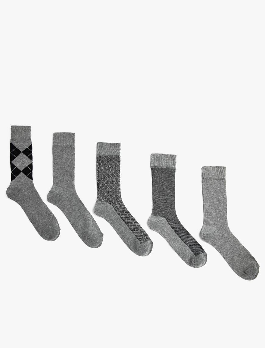  Erkek Desenli Çoklu Çorap Seti