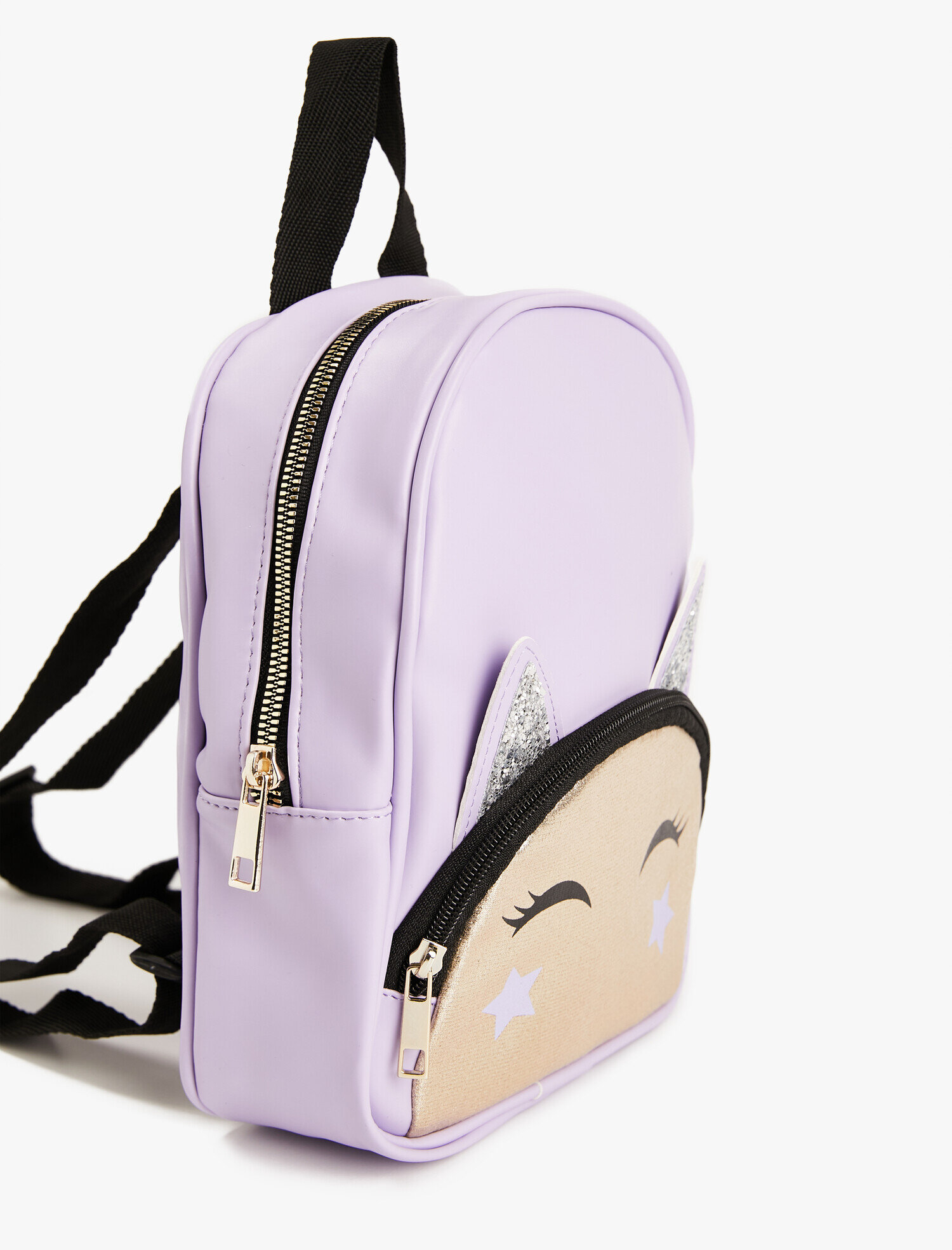  Kız Çocuk Baskılı Simli Sırt Çantası