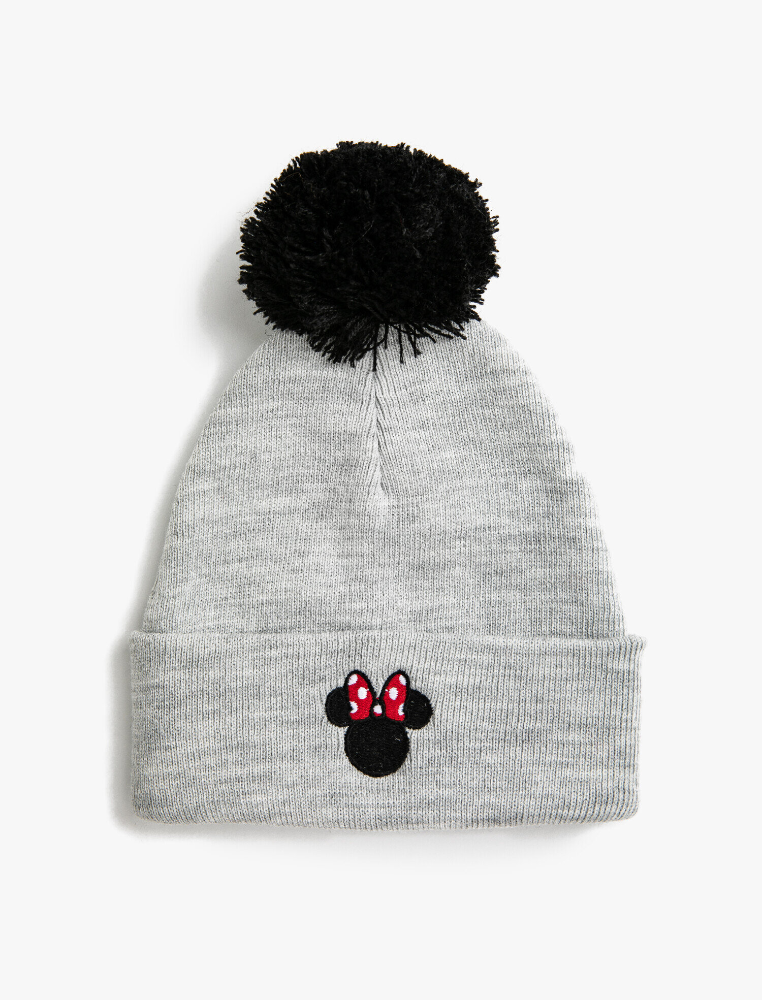  Kadın Mickey Mouse Lisanslı Baskılı Ponponlu Bere