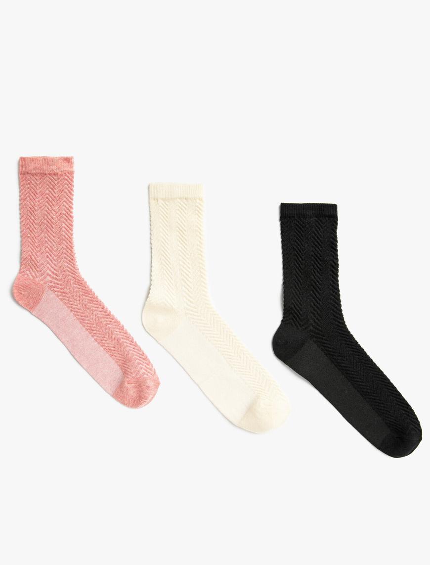  Kadın Pamuklu Soket Çorap Seti Çoklu