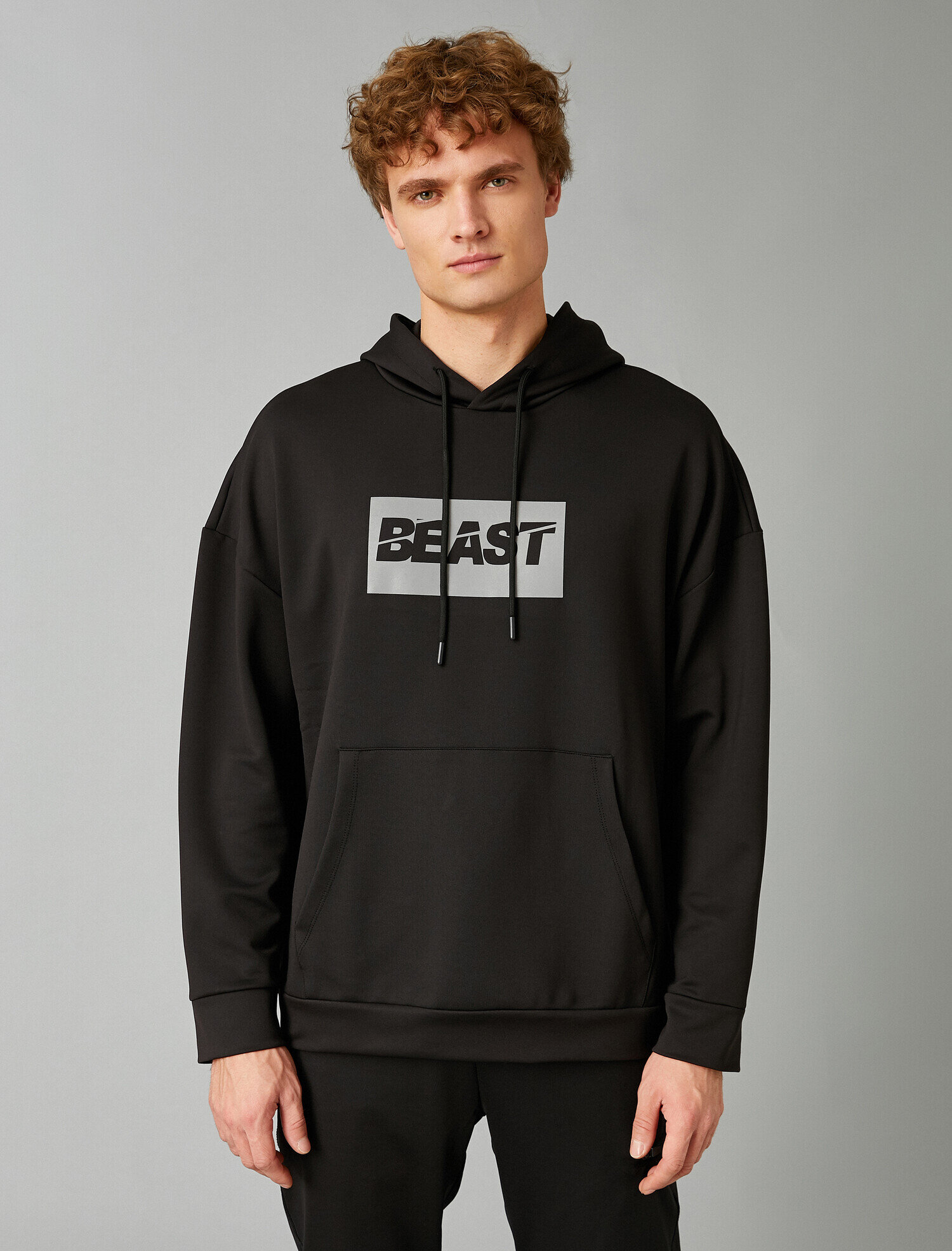   Spor Kapşonlu Sweatshirt Baskılı