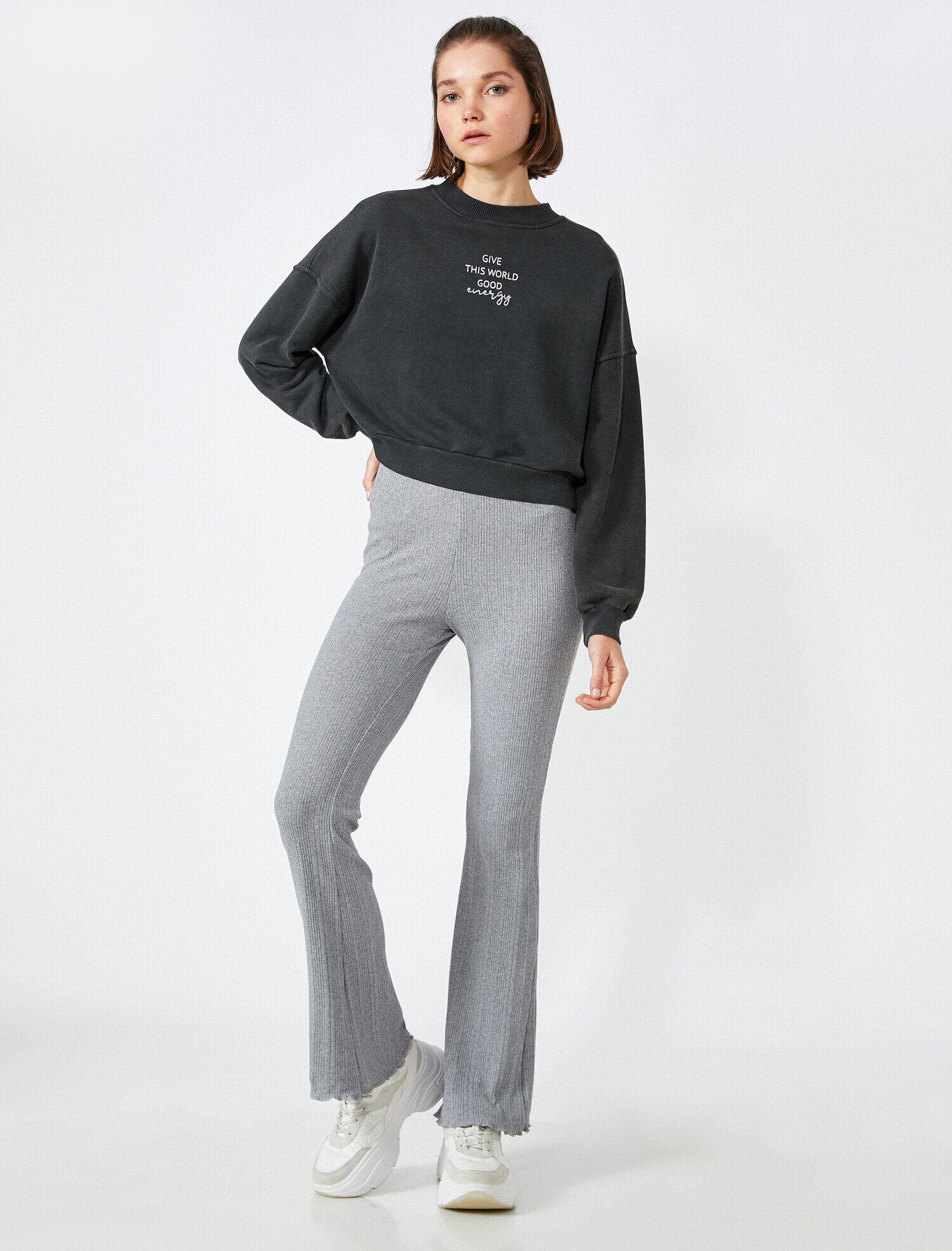 İspanyol Paça Pantolon Yüksek Bel