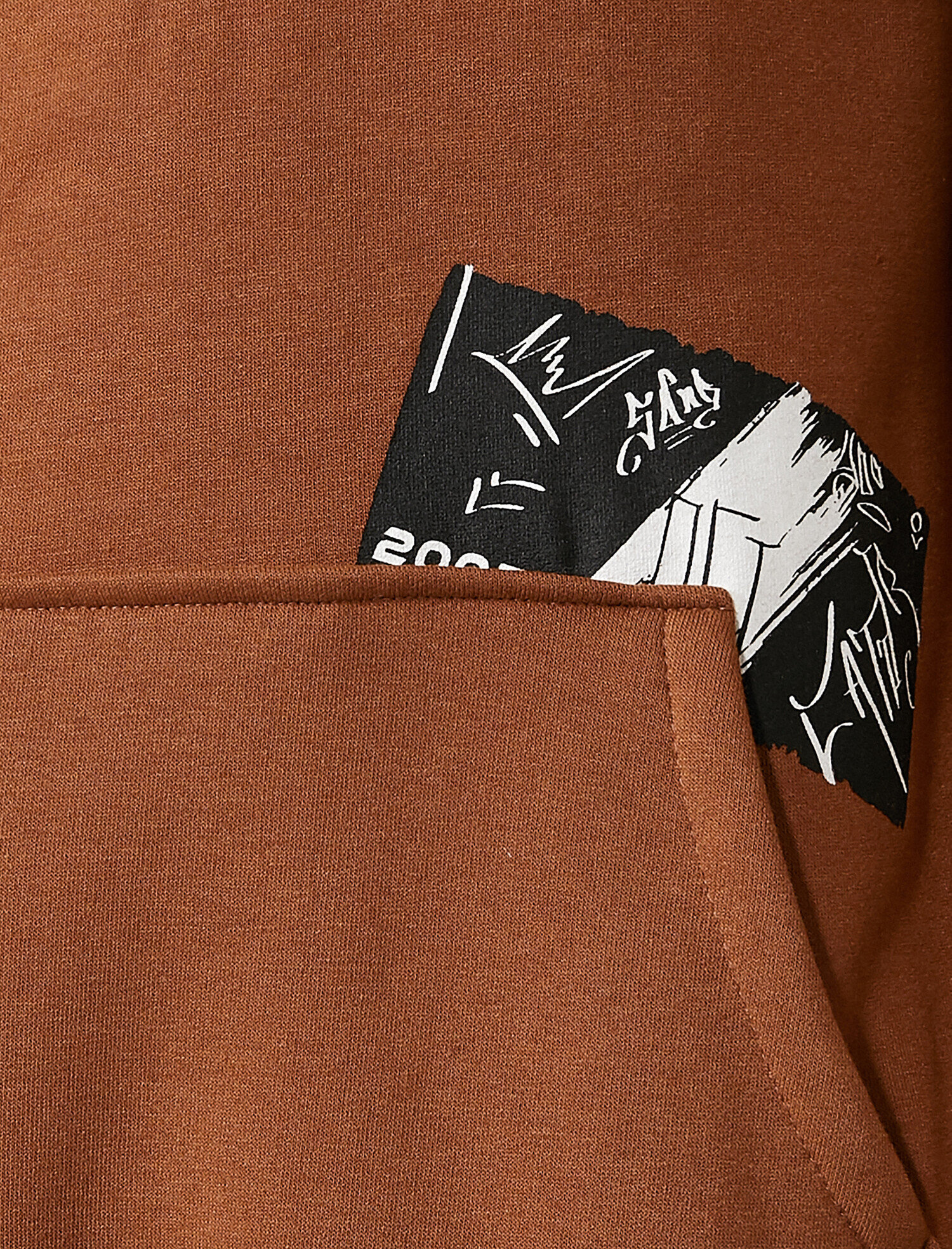 Baskılı Kapüşonlu Sweatshirt