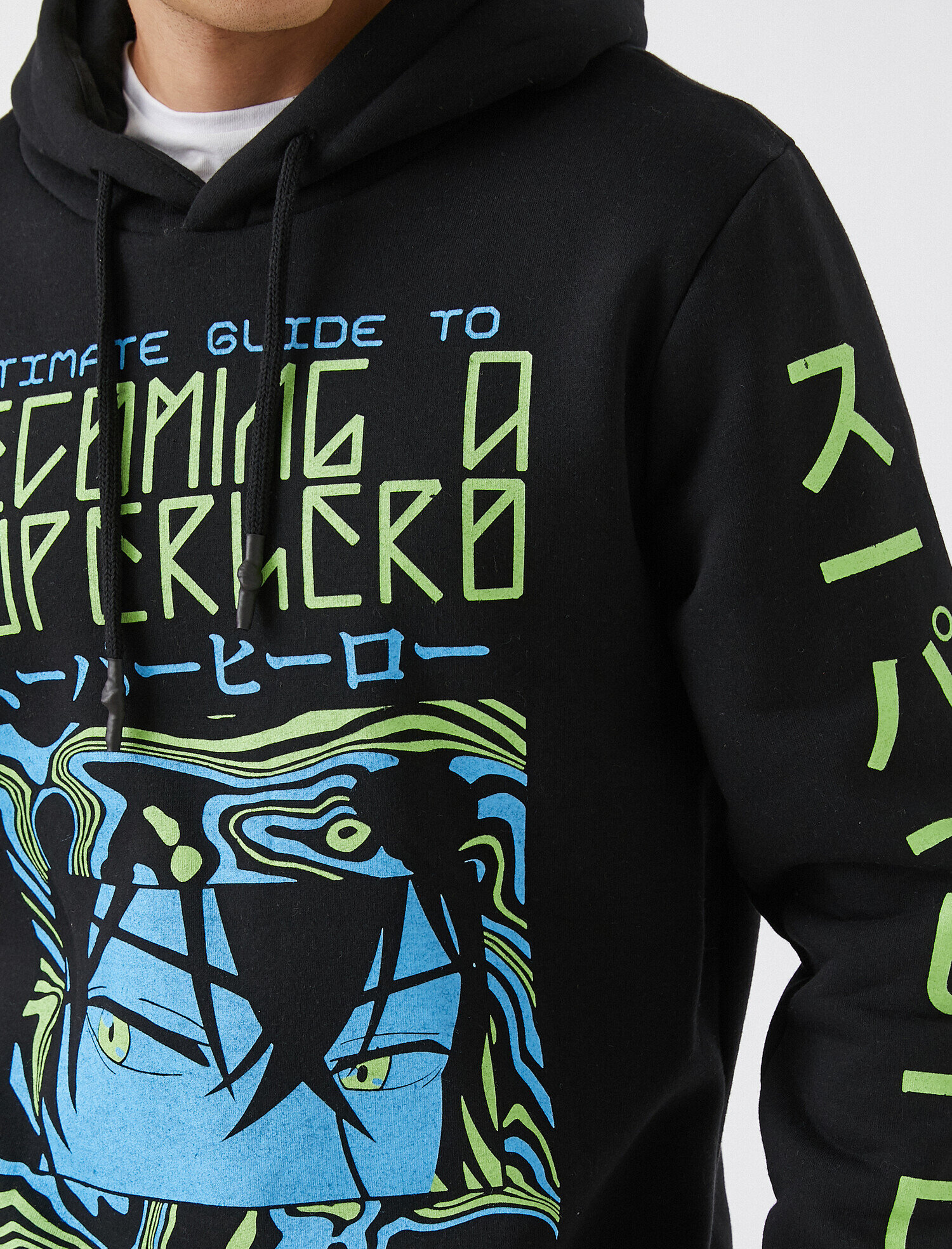   Anime Baskılı Kapüşonlu Sweatshirt