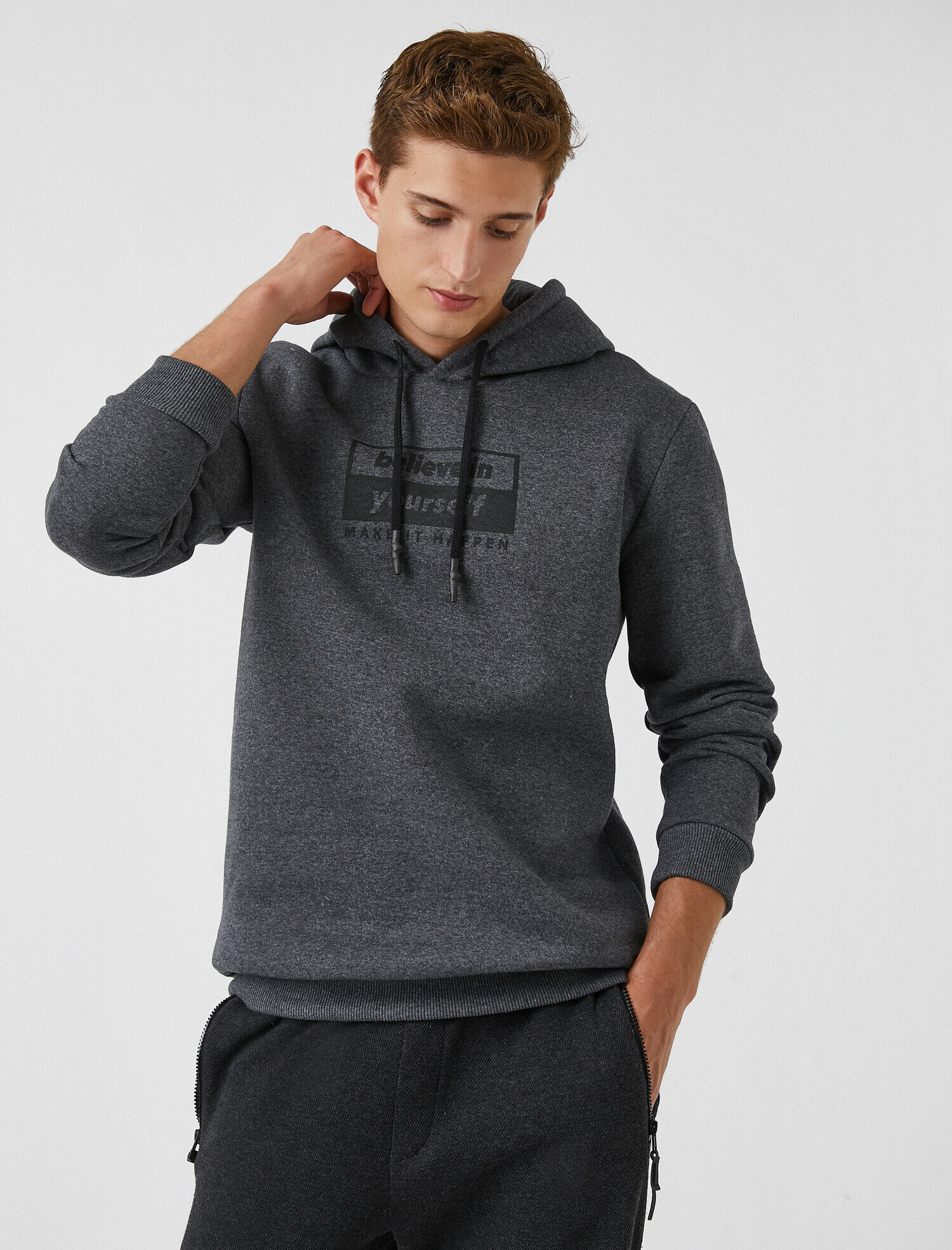   Baskılı Sweatshirt Kapşonlu