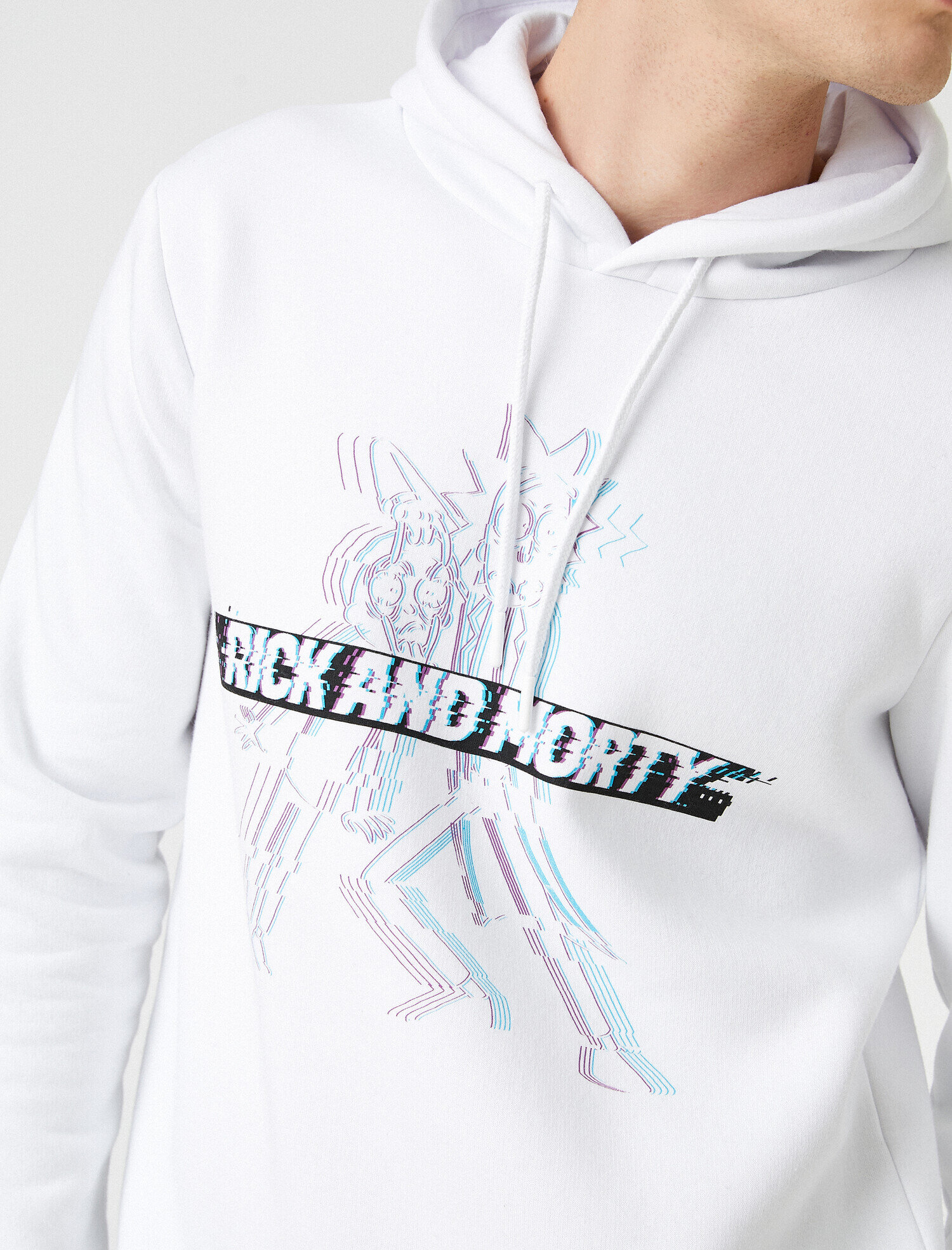   Rick and Morty Oversize Kapşonlu Sweatshirt Lisanslı Baskılı