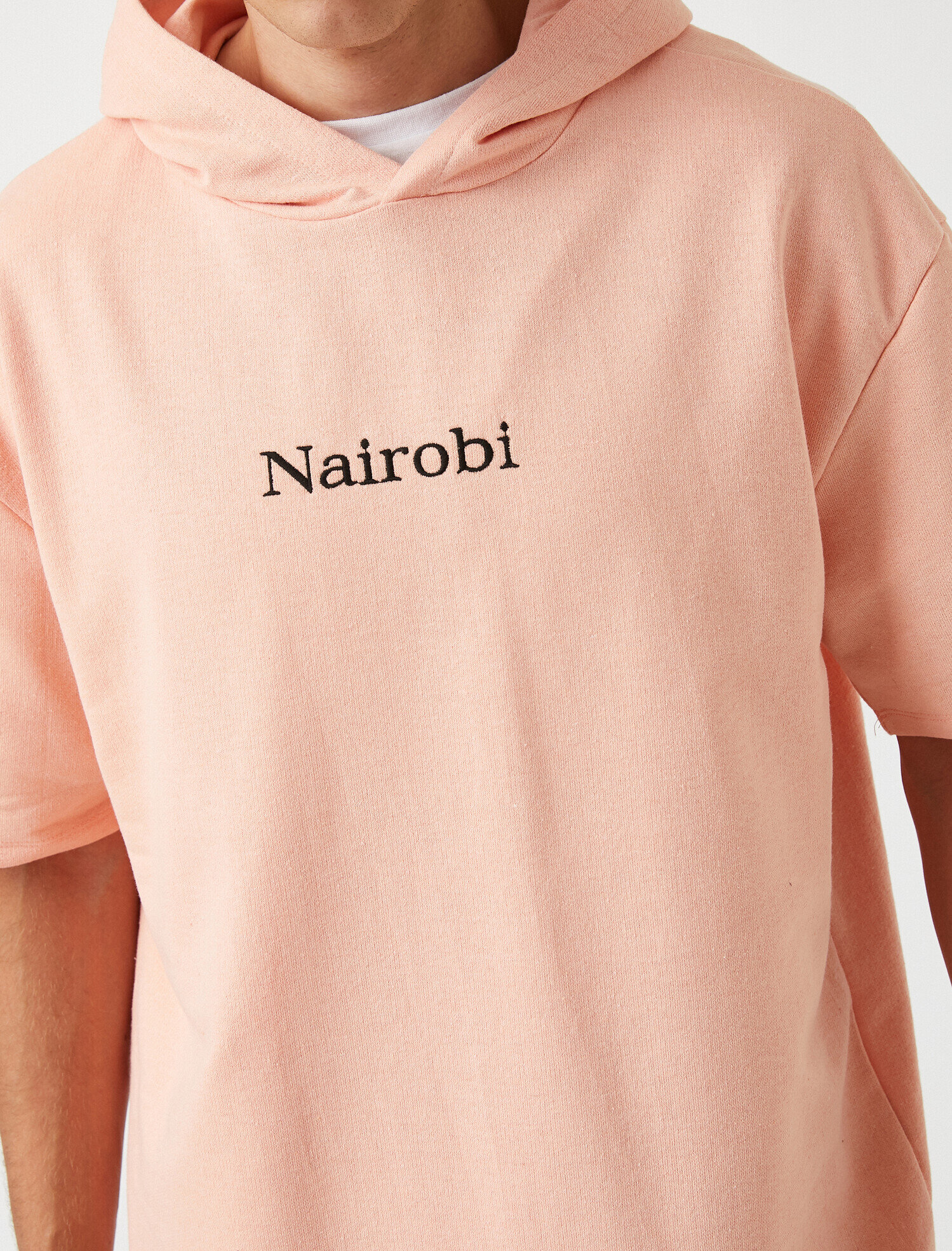   Kısa Kollu Sweatshirt Kapüşonlu