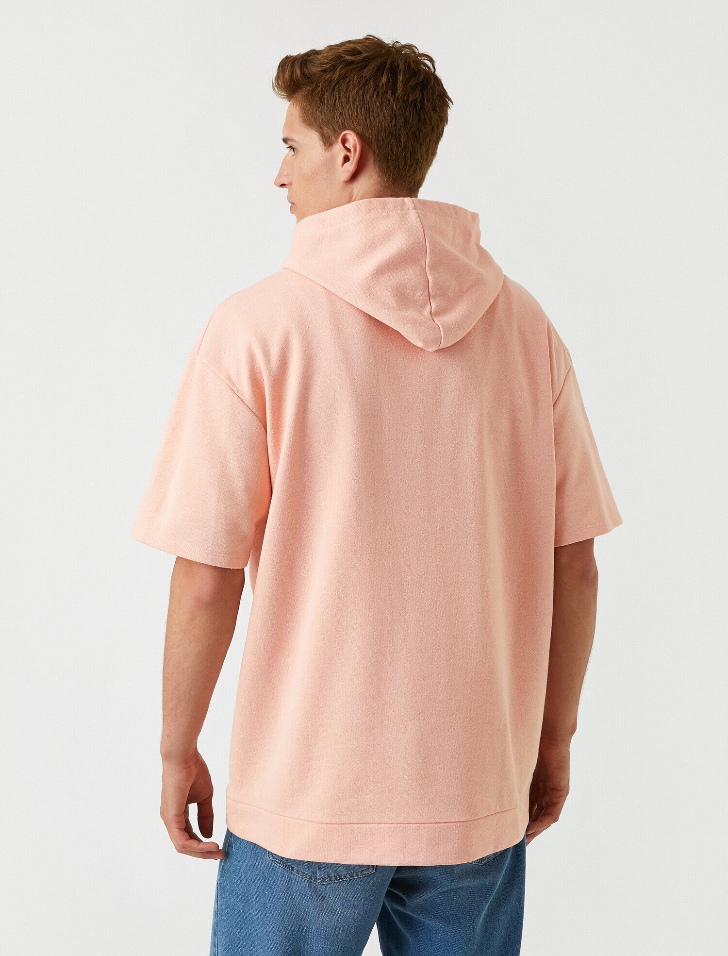   Kısa Kollu Sweatshirt Kapüşonlu