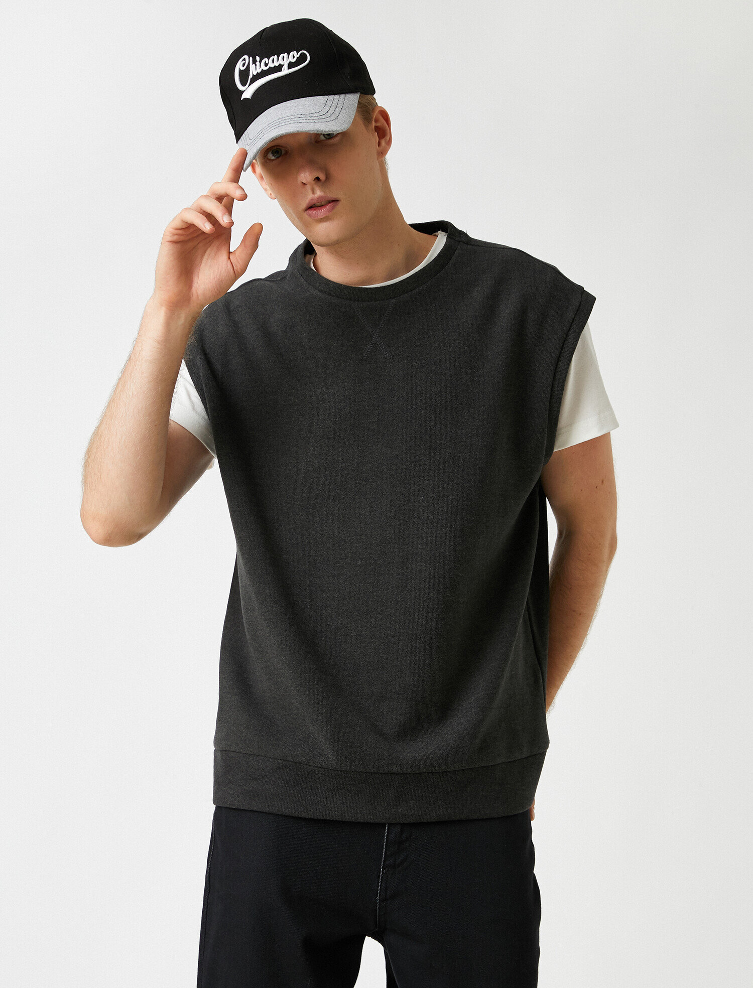   Kolsuz Sweatshirt Bisiklet Yaka