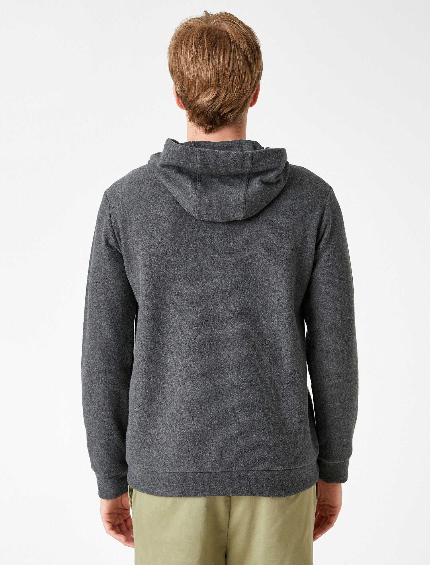   Slogan Baskılı Kapşonlu Sweatshirt Şardonlu