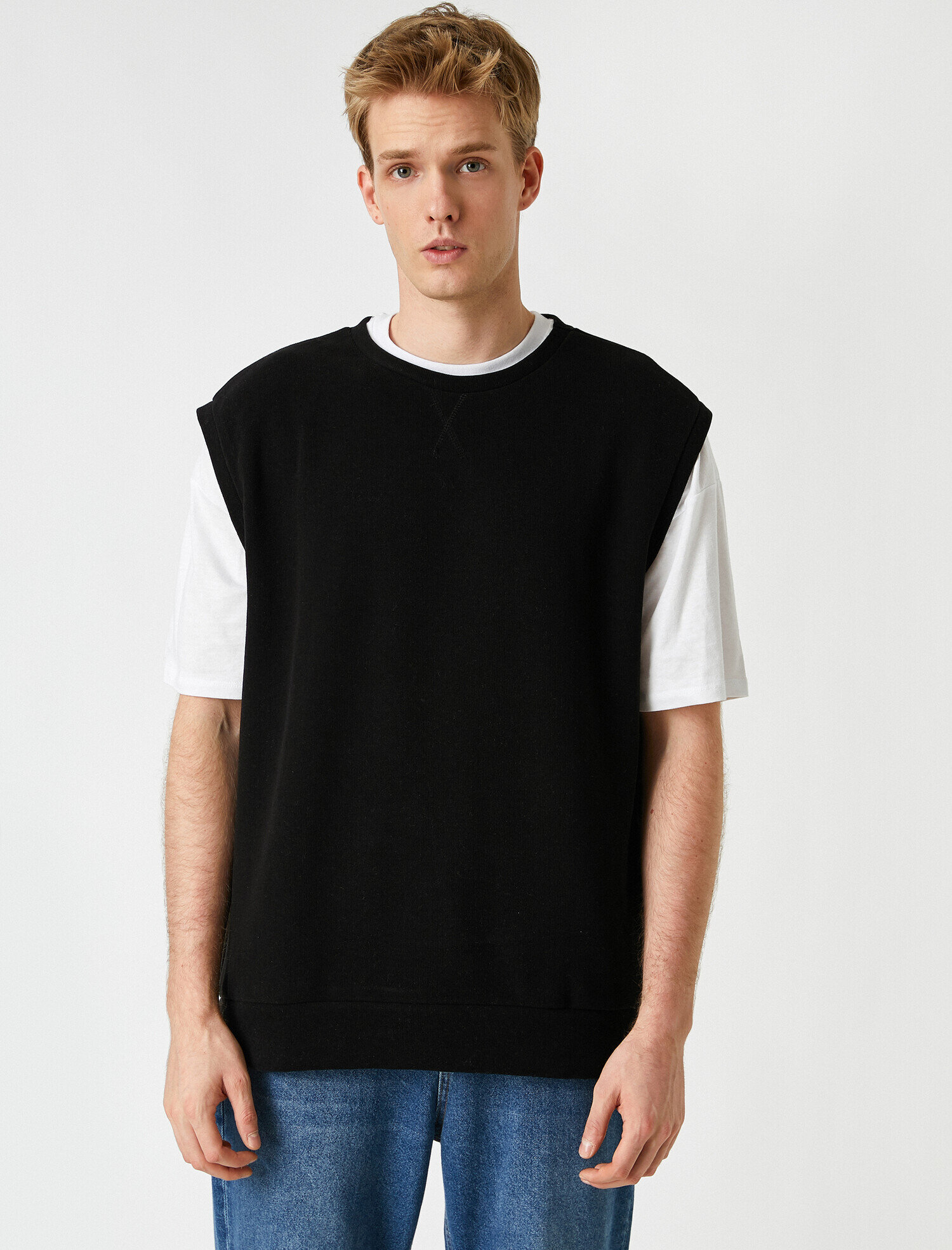 Kolsuz Sweatshirt Bisiklet Yaka