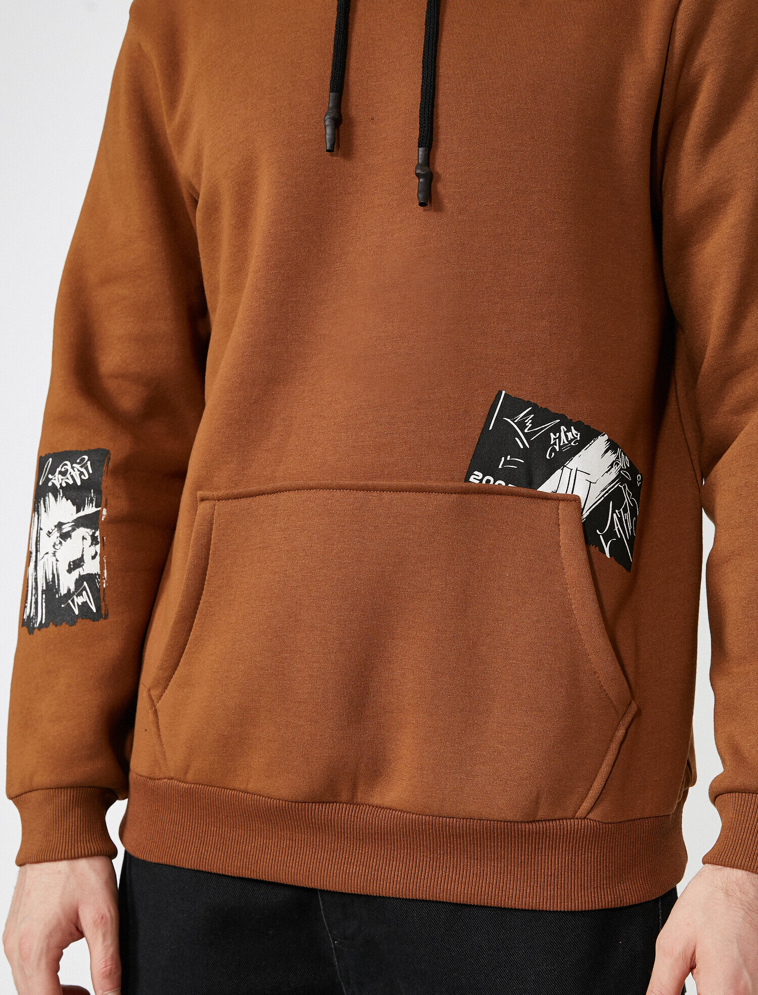 Baskılı Kapüşonlu Sweatshirt