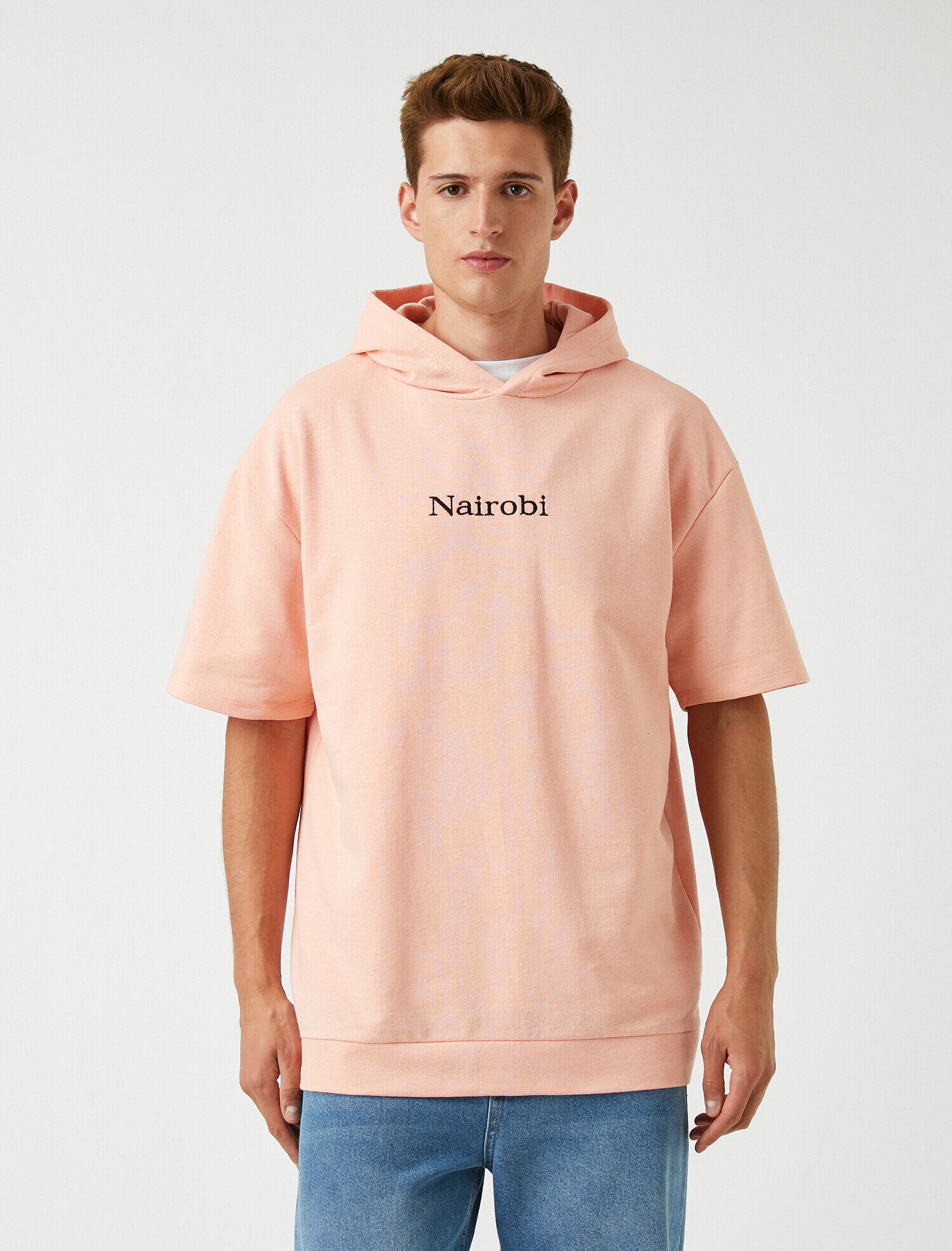   Kısa Kollu Sweatshirt Kapüşonlu