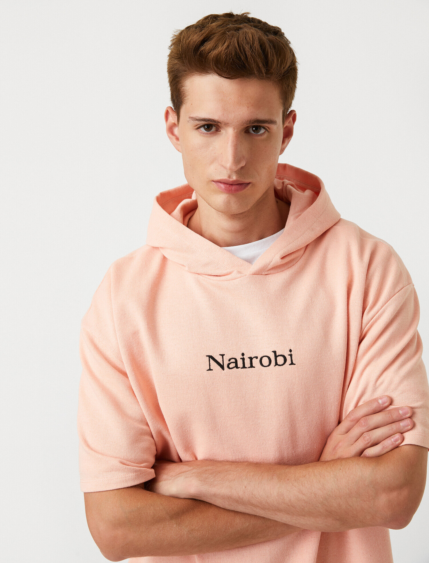   Kısa Kollu Sweatshirt Kapüşonlu