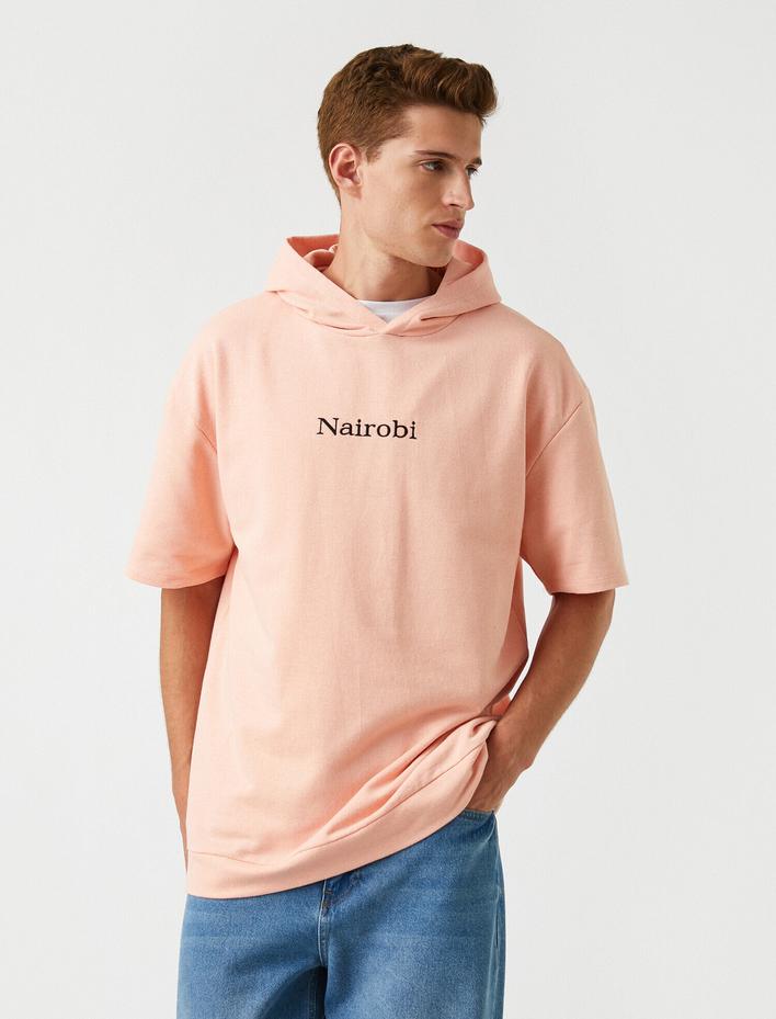  Kısa Kollu Sweatshirt Kapüşonlu