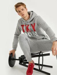 Baskılı Kapüşonlu Sweatshirt