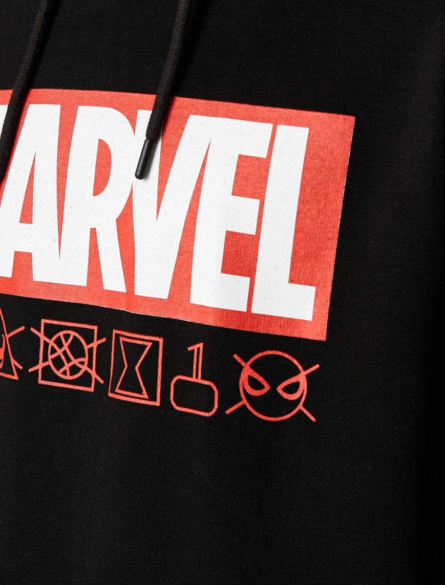   Marvel Oversize Kapşonlu Sweatshirt Lisanslı Baskılı