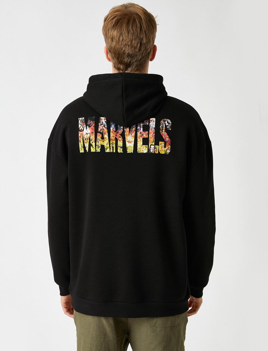   Marvel Oversize Kapüşonlu Sweatshirt Lisanslı Baskılı