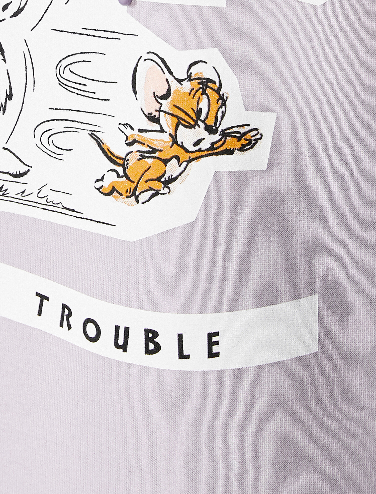   Tom ve Jerry Oversize Kapşonlu Sweatshirt Lisanslı Baskılı