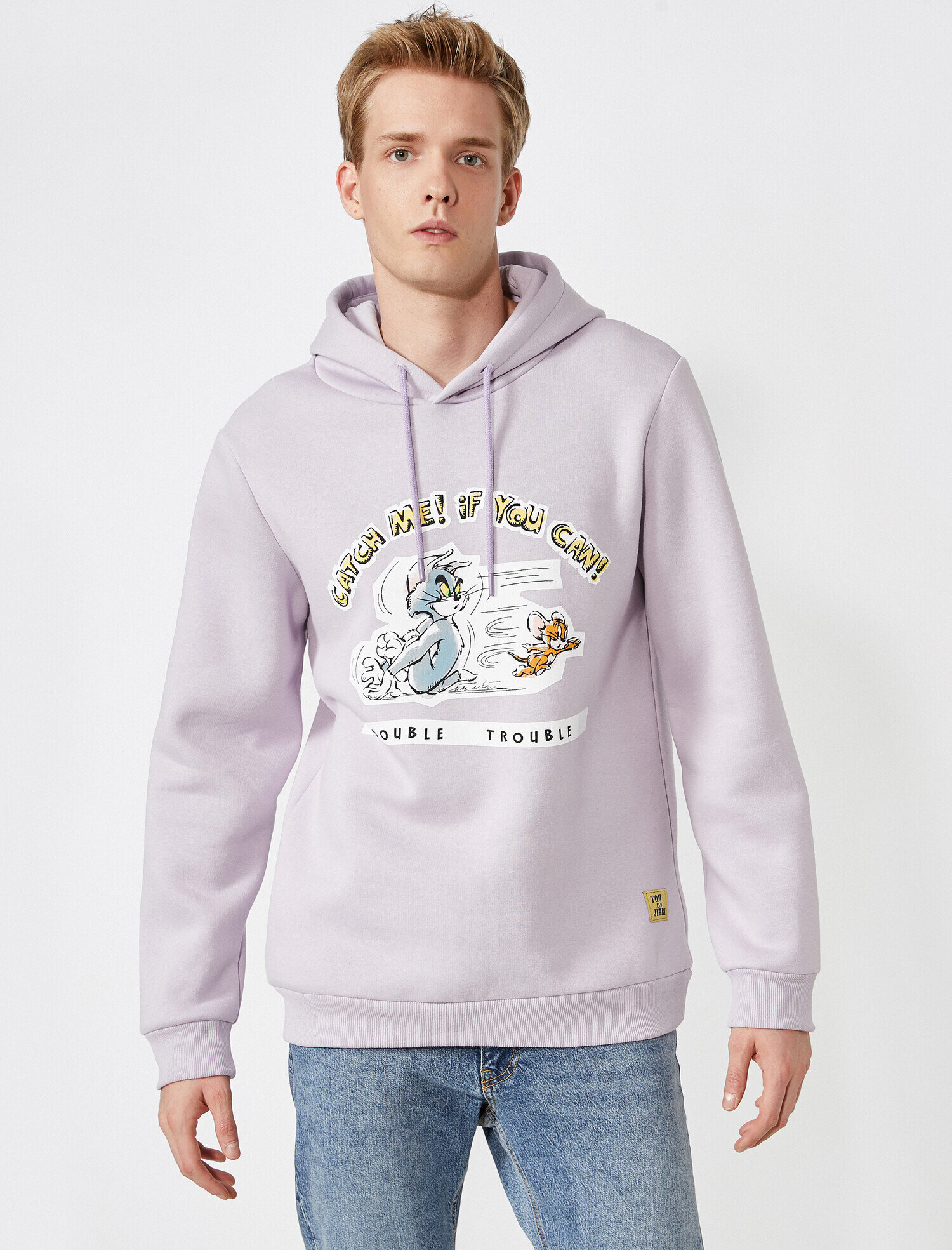   Tom ve Jerry Oversize Kapşonlu Sweatshirt Lisanslı Baskılı